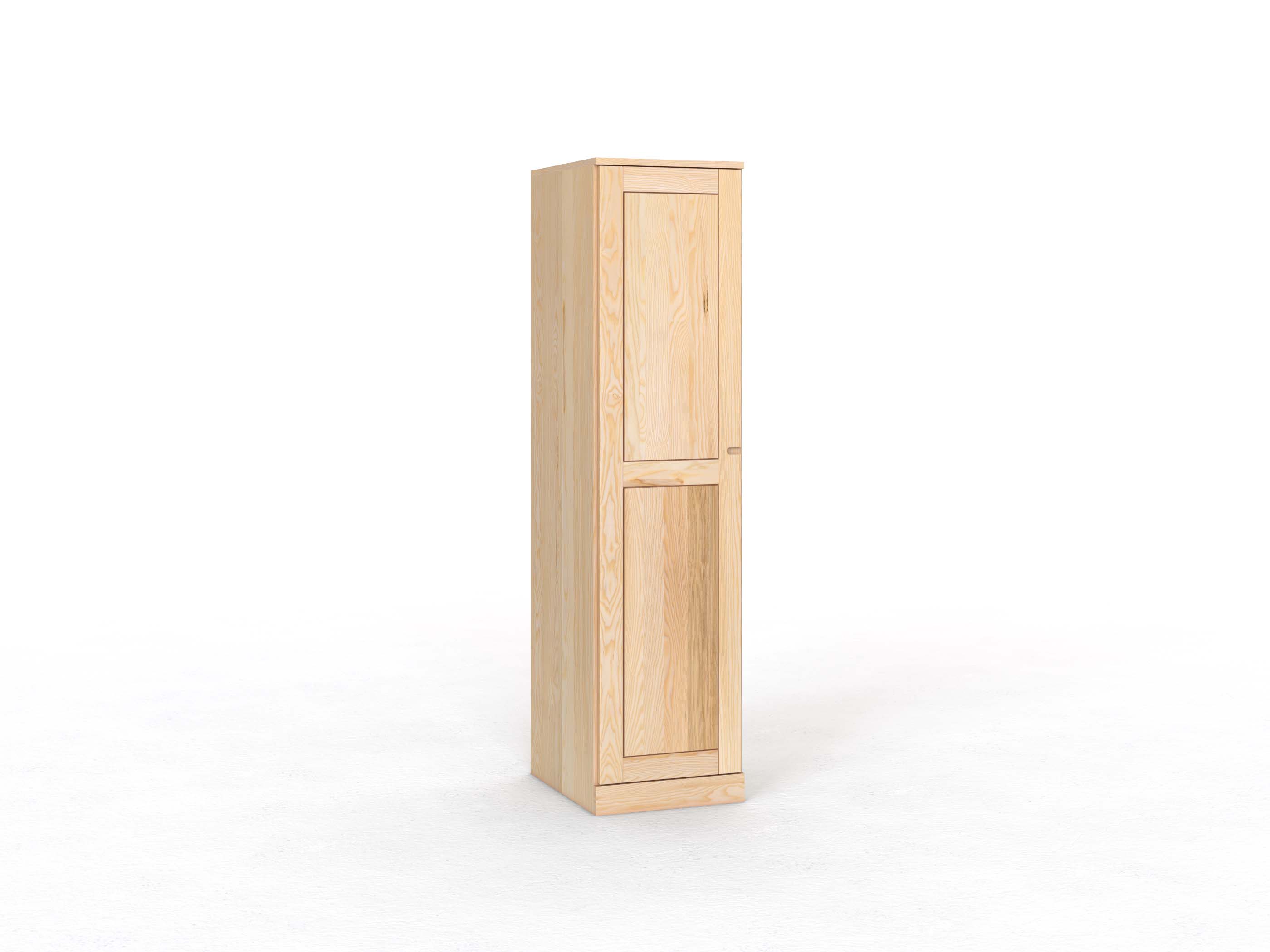 Eschenschrank „Edelweiß“, 1-türig, Höhe 210 cm, Griff Seite („Stefan"), Türanschlag links (optional)