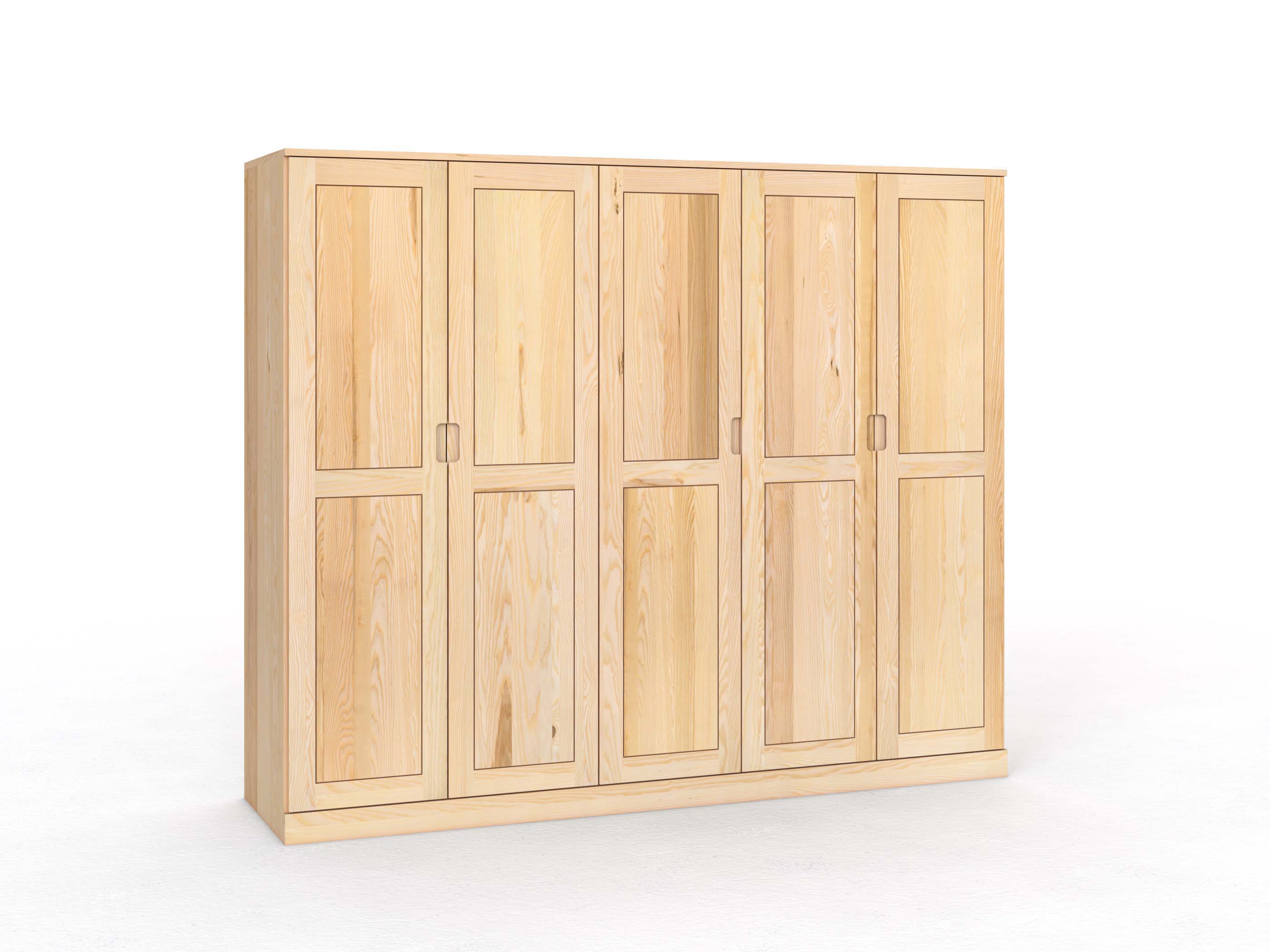 Eschenschrank „Edelweiß“, 5-türig, Höhe 210 cm, Griffleiste C („Lukas")