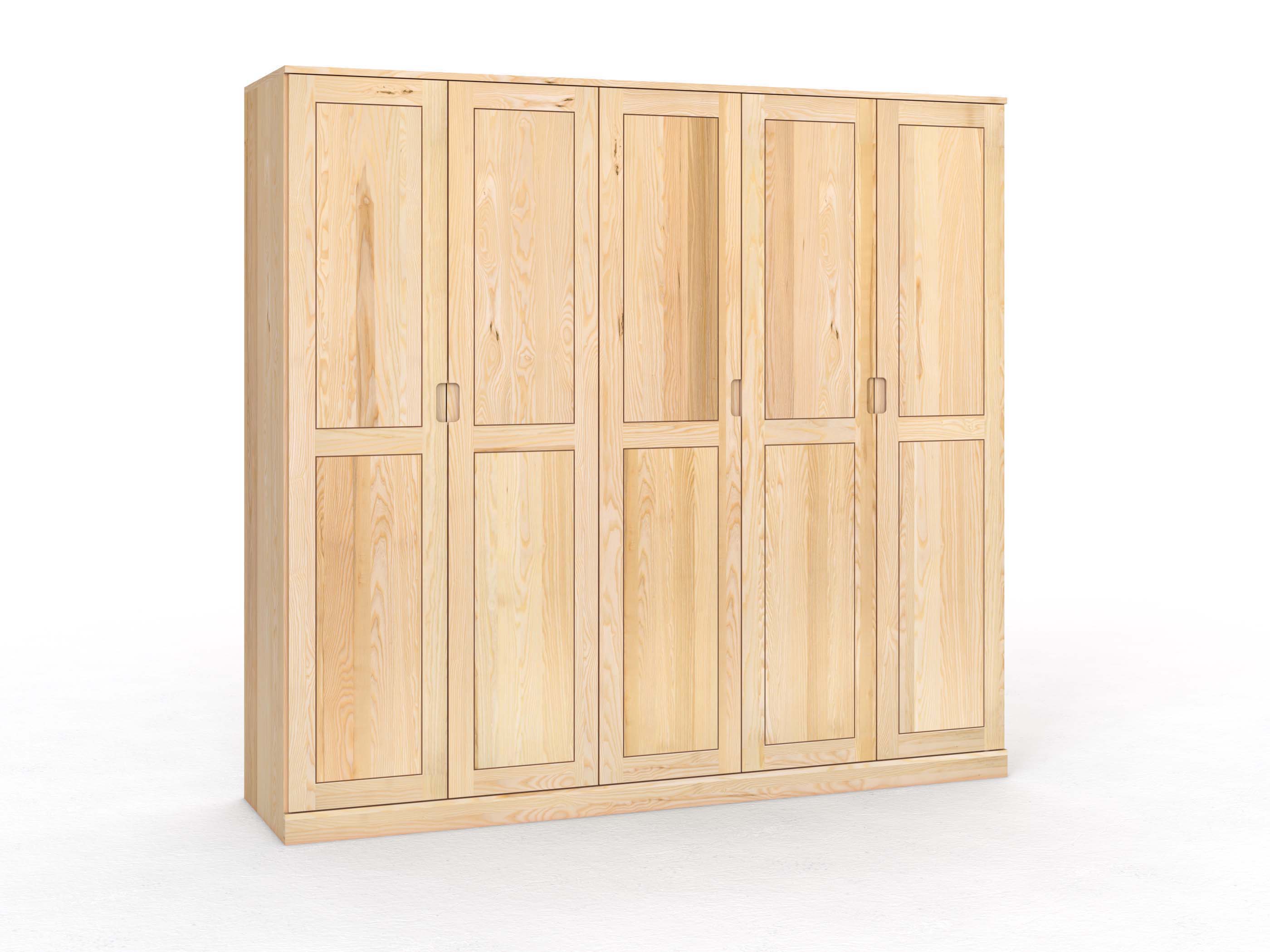 Eschenschrank „Edelweiß“, 5-türig, Höhe 235 cm, Griffleiste C („Lukas")