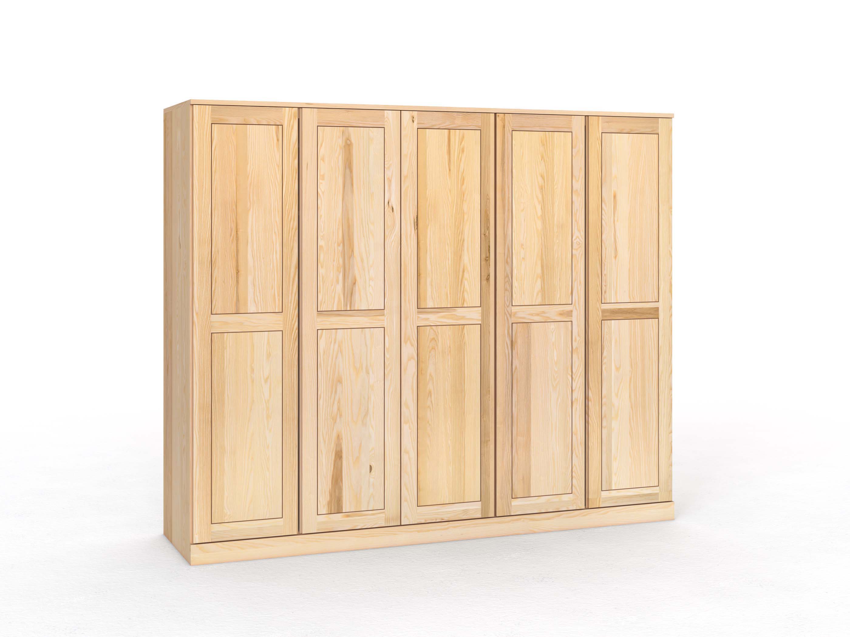 Eschenschrank „Edelweiß“, 5-türig, Höhe 210 cm, Griffleiste A („Patrizia")