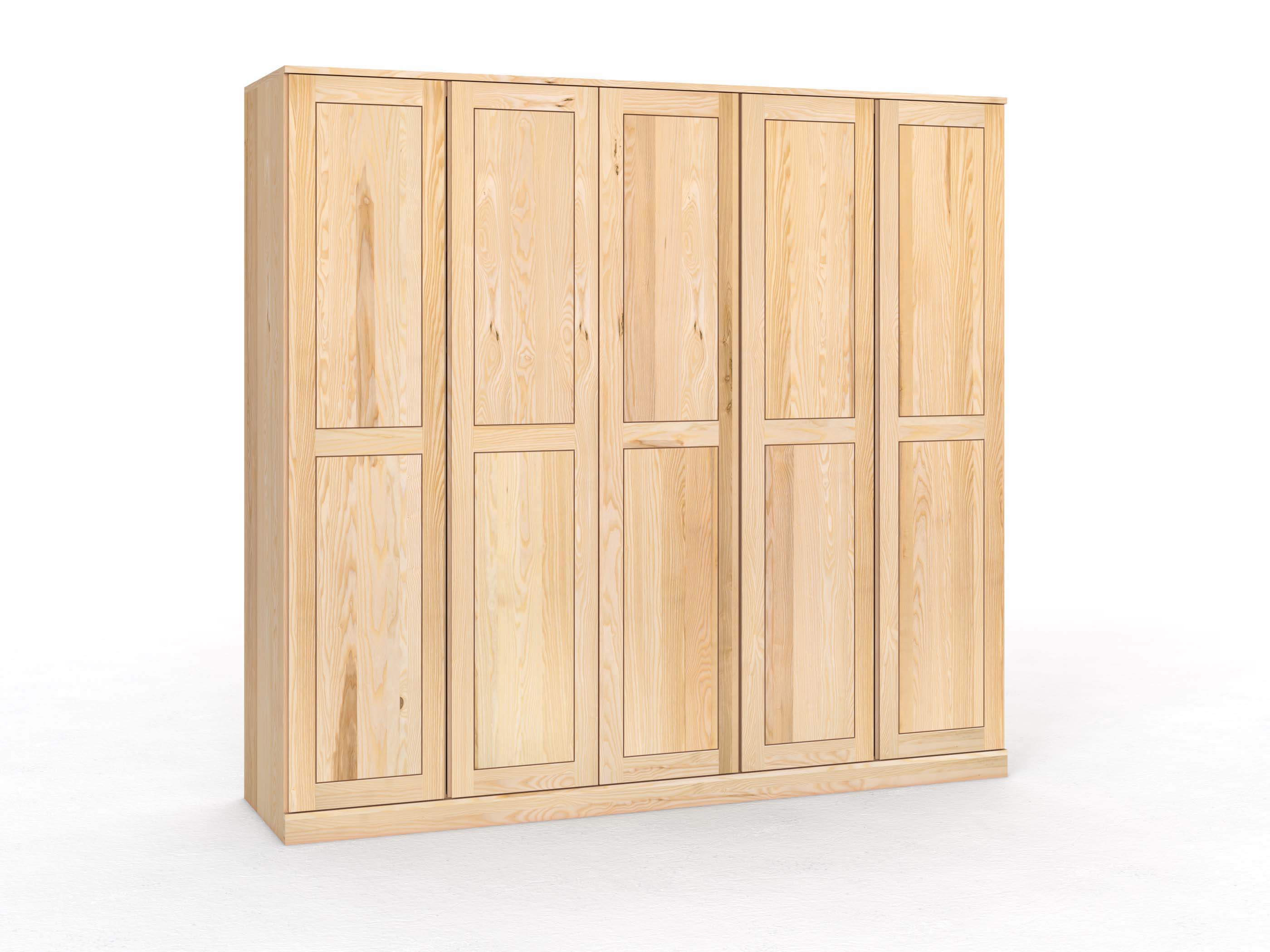 Eschenschrank „Edelweiß“, 5-türig, Höhe 235 cm, Griffleiste A („Patrizia")