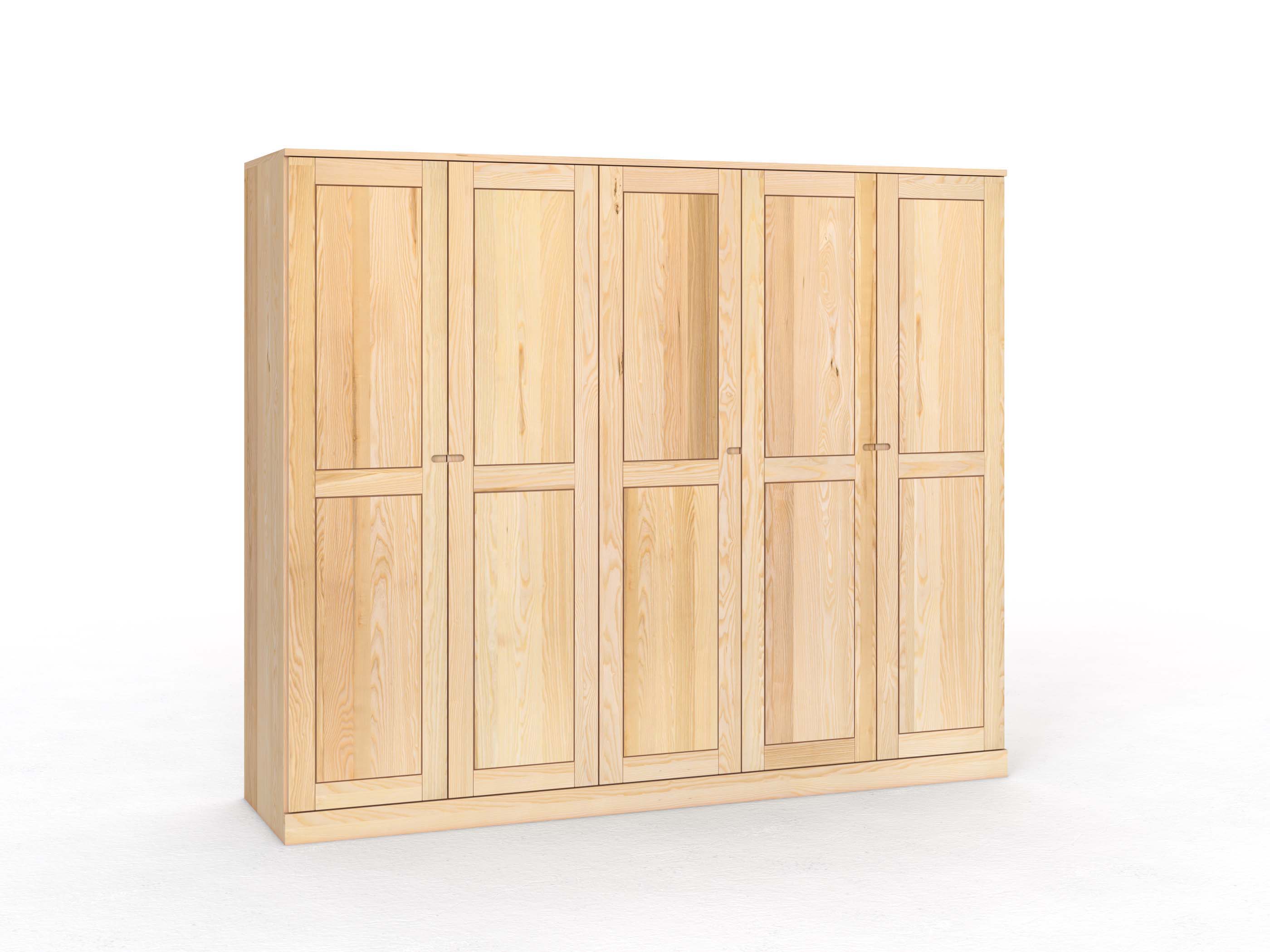 Eschenschrank „Edelweiß“, 5-türig, Höhe 210 cm, Griff Seite („Stefan")