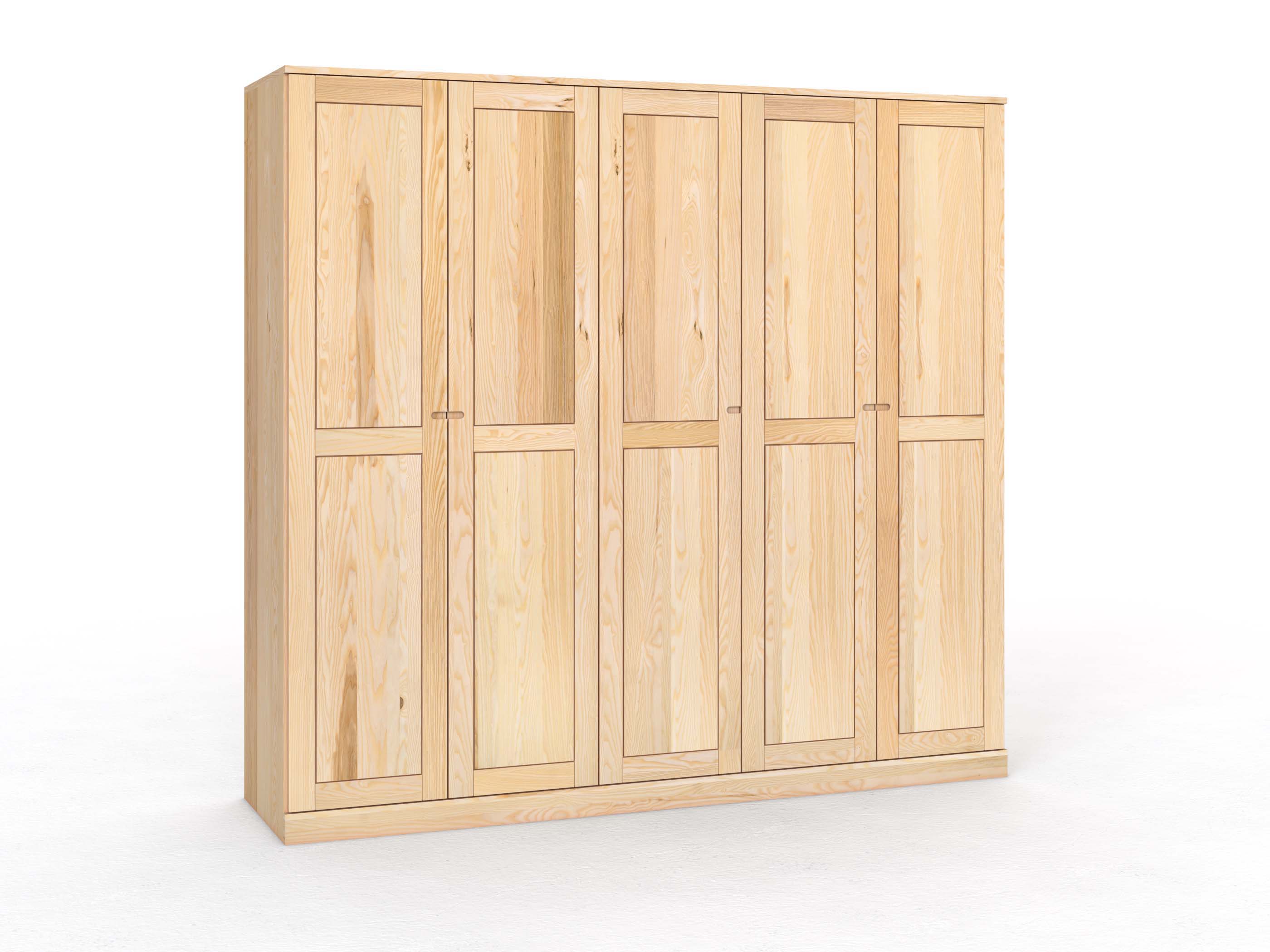 Eschenschrank „Edelweiß“, 5-türig, Höhe 235 cm, Griff Seite („Stefan")