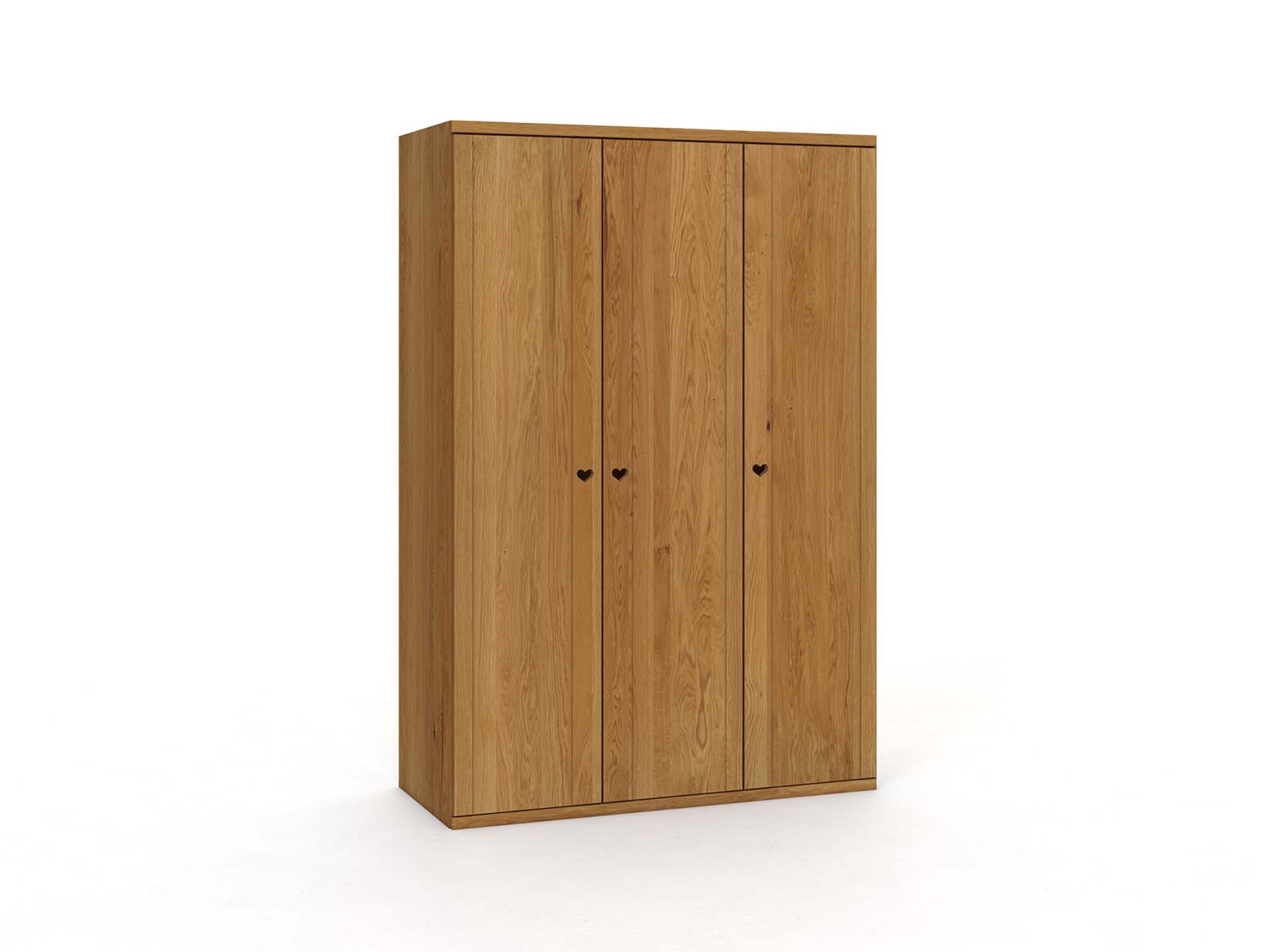 Eichenschrank „Egon“, 3-türig, Höhe 220 cm, Griffausführung „Heidi“