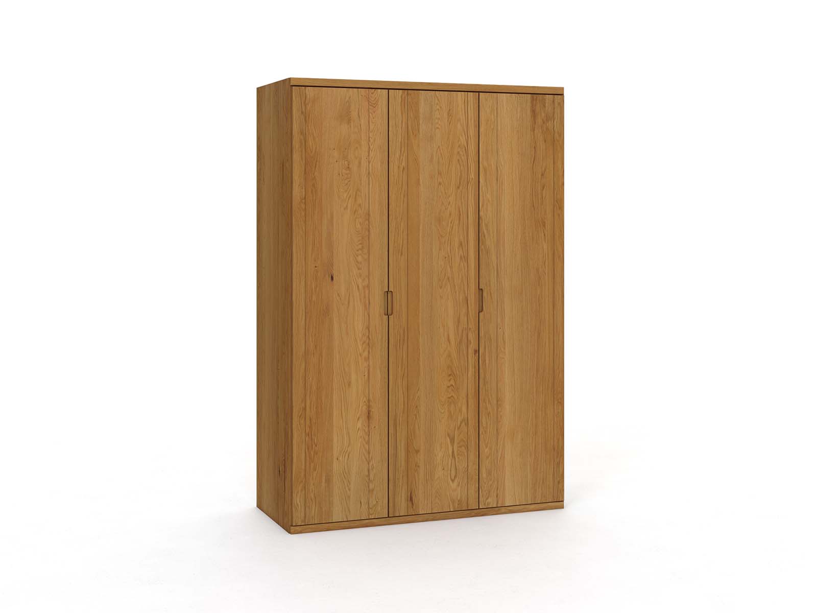 Eichenschrank „Egon“, 3-türig, Höhe 220 cm, Griffausführung „Lukas“