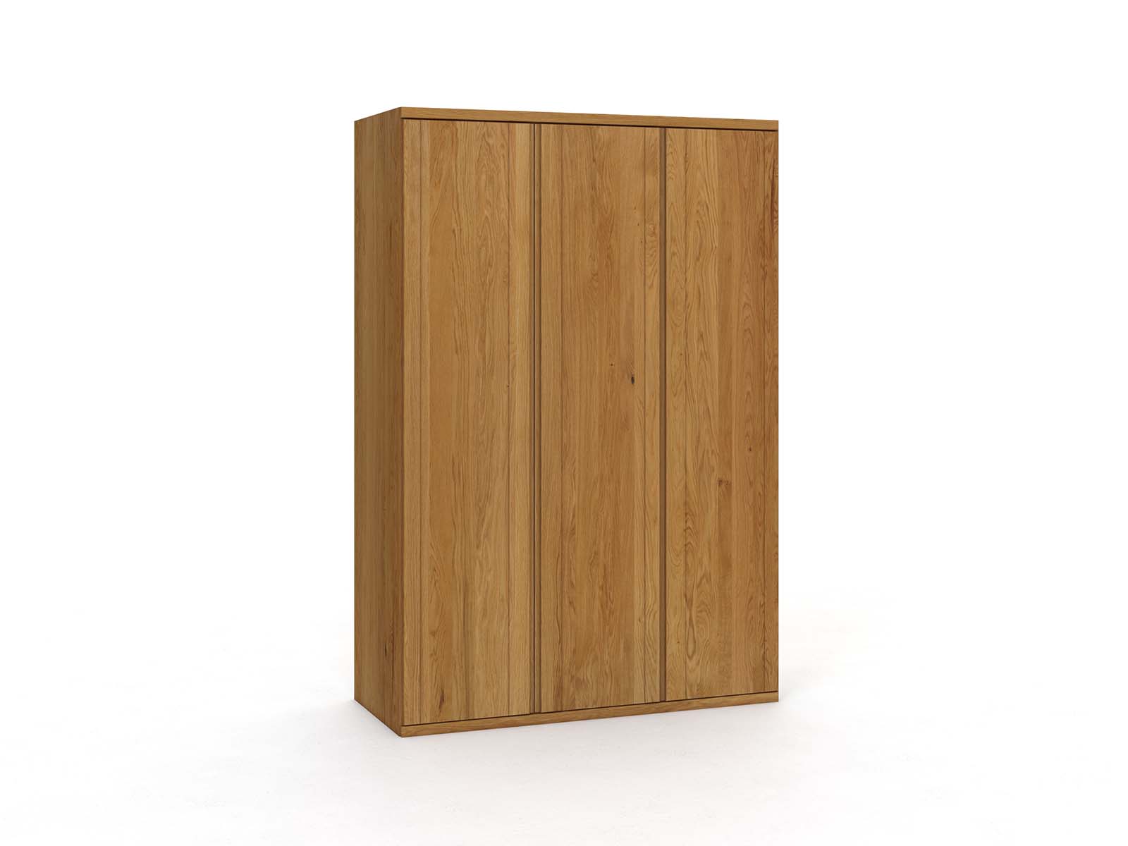 Massivholzschrank „Egon“, 3-türig, Höhe 220 cm, Griffausführung „Patrizia“