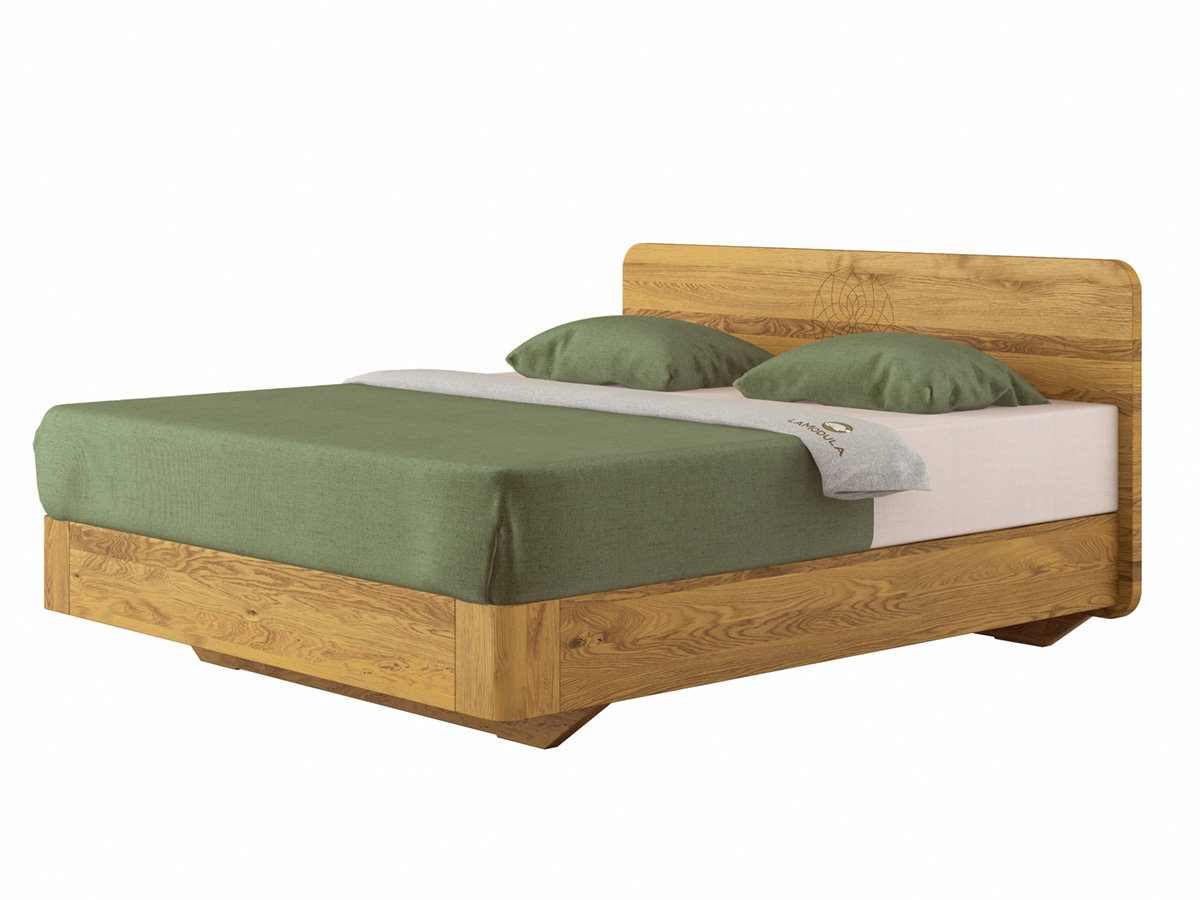 Eichenbett "Clara" Boxspring mit Gravur 180 x 200 cm