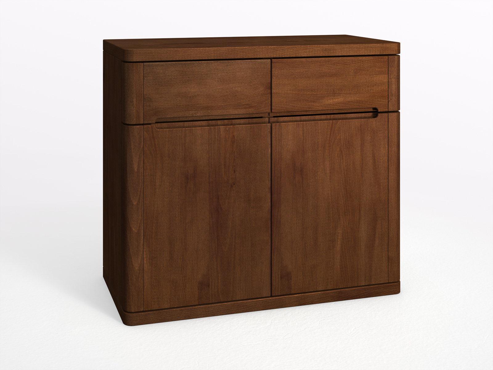 Buchenkommode Dunkel „Ella“ mit 2 Türen und 2 Laden