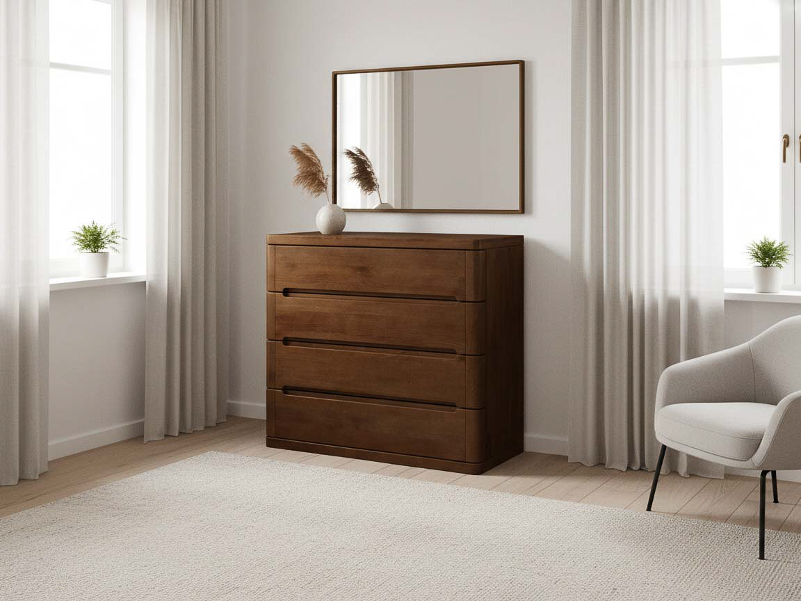 Buchenkommode Dunkel „Ella“ mit 4 Laden