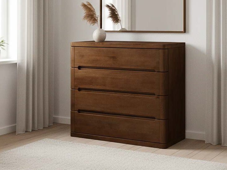 Buchenkommode Dunkel „Ella“ mit 4 Laden