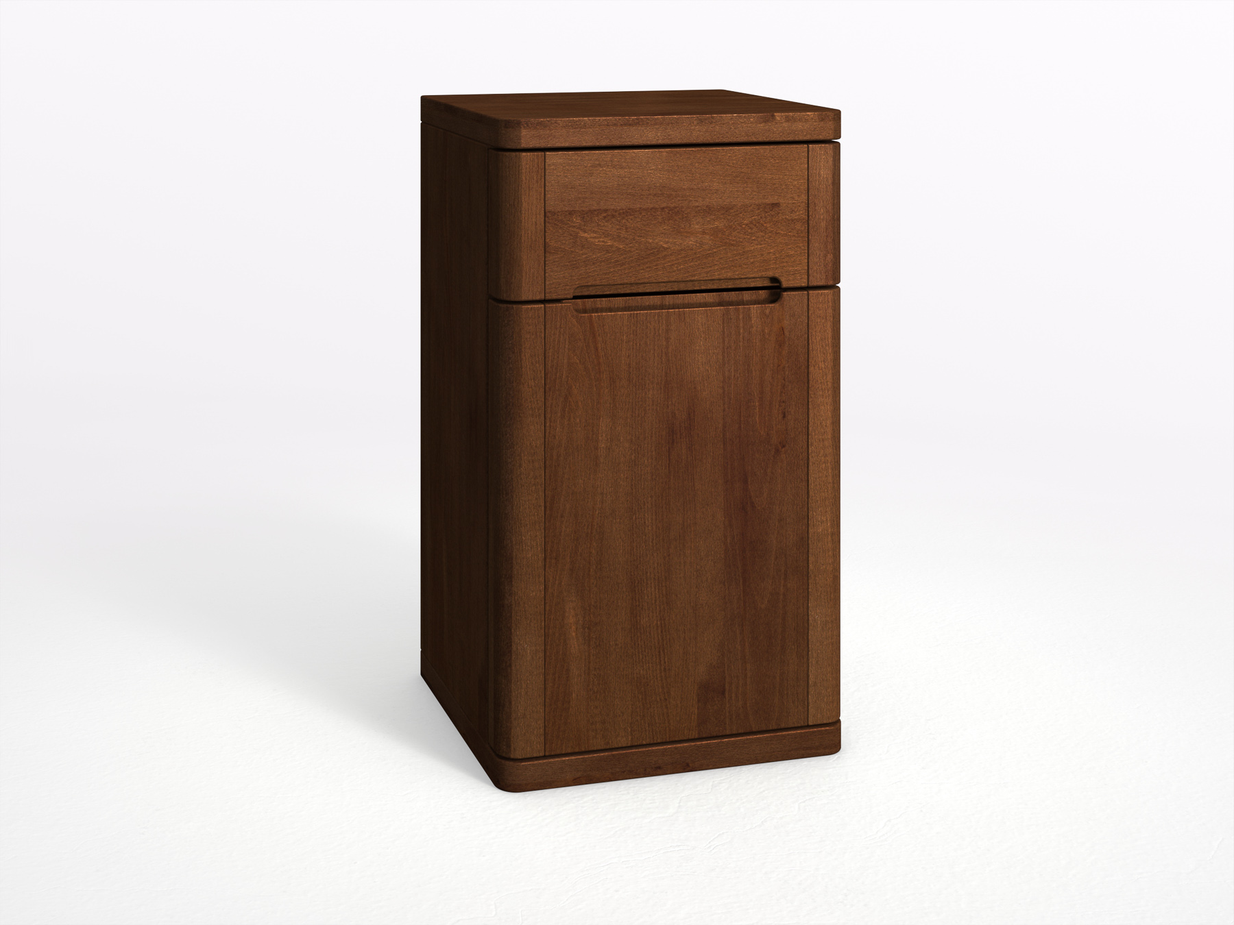 Buchenkommode Dunkel „Ella“ mit 1 Lade und 1 Tür