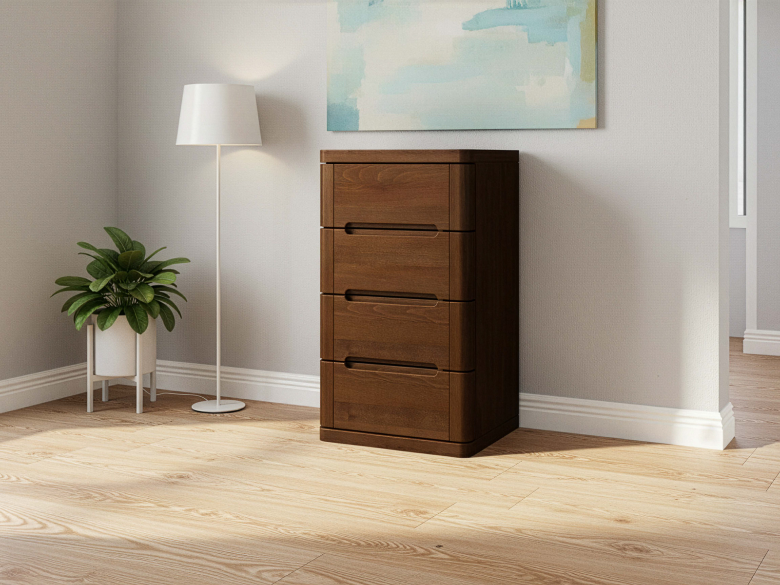 Buchenkommode Dunkel „Ella“ mit 4 Laden