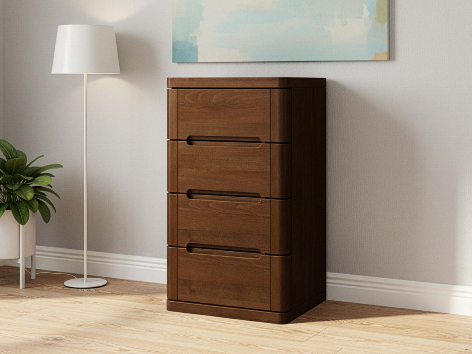 Buchenkommode Dunkel „Ella“ mit 4 Laden