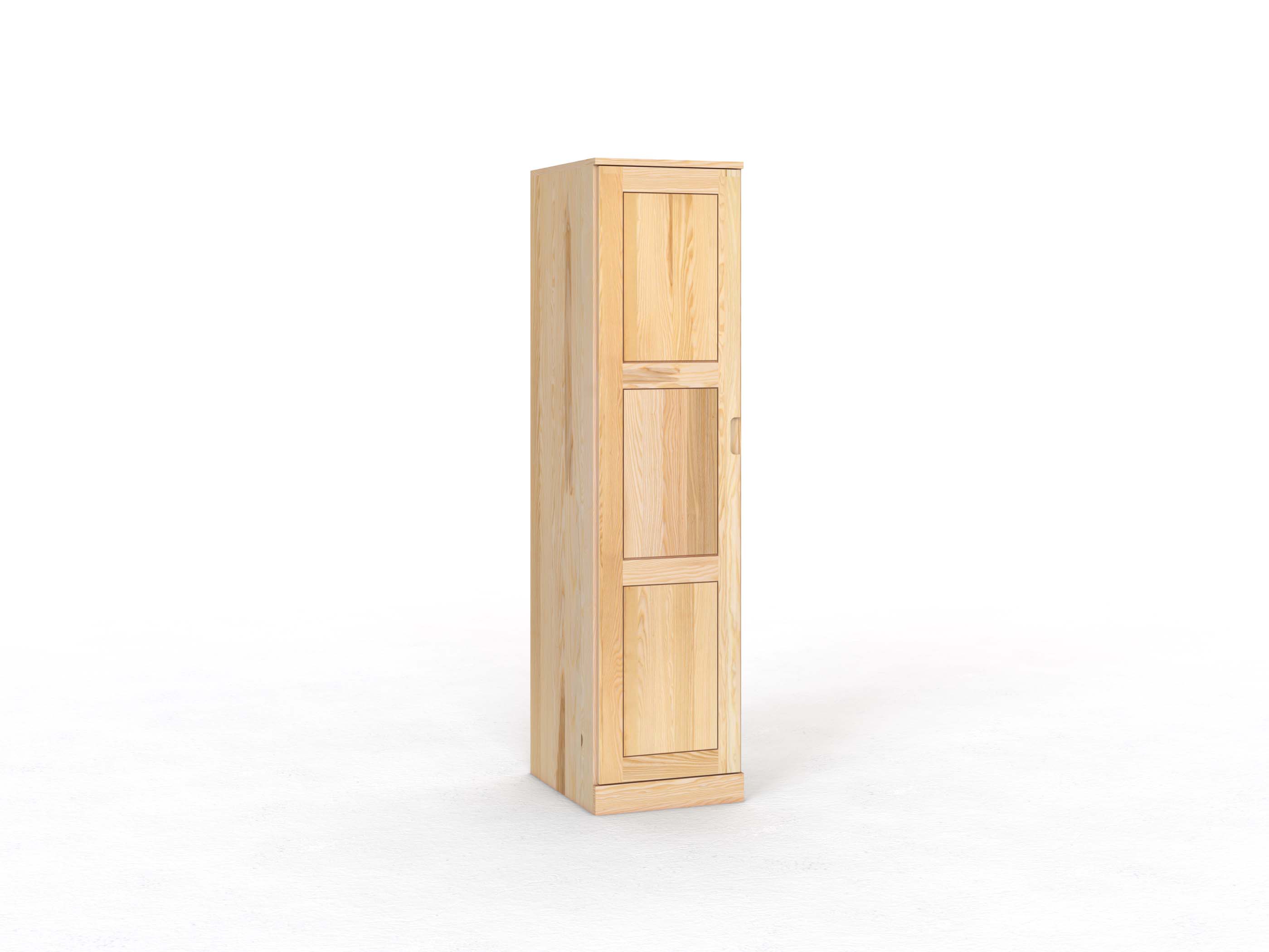 Eschenschrank „Enzian“, 1-türig, Höhe 210 cm, Griffausführung „Lukas“, Türanschlag links