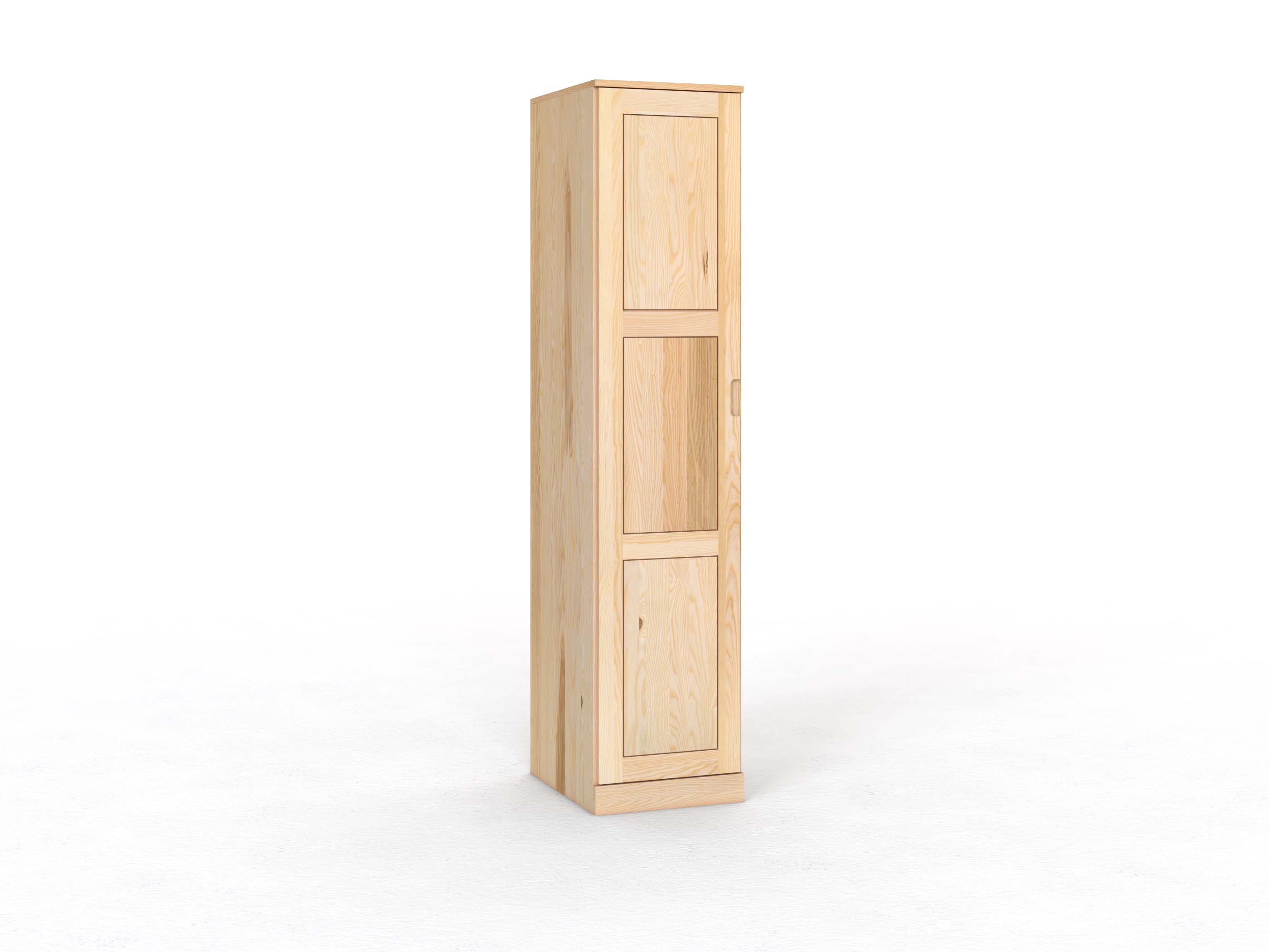 Eschenschrank „Enzian“, 1-türig, Höhe 235 cm, Griffausführung „Lukas“, Türanschlag links