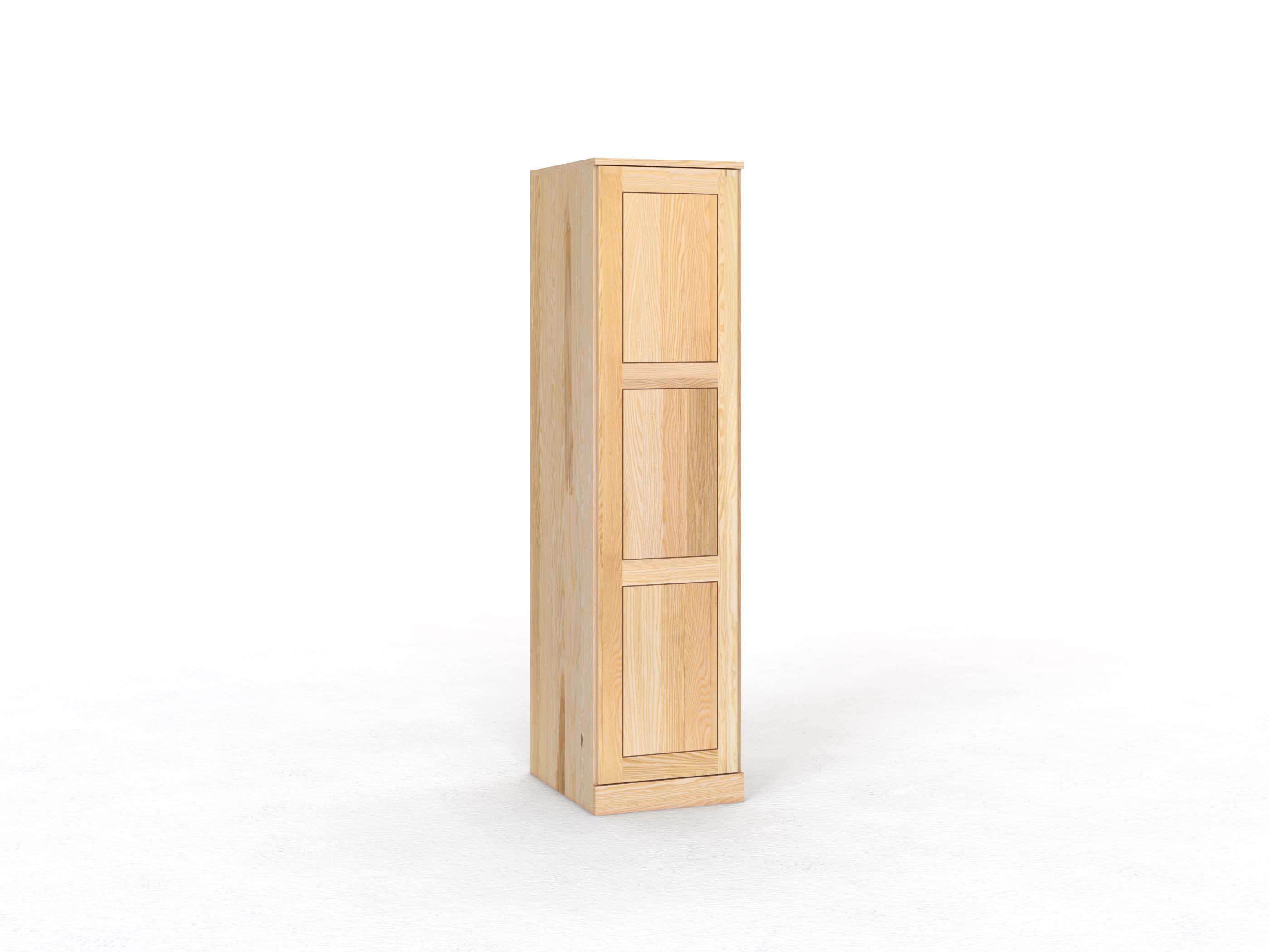 Eschenschrank „Enzian“, 1-türig, Höhe 210 cm, Griffausführung „Patrizia“, Türanschlag links