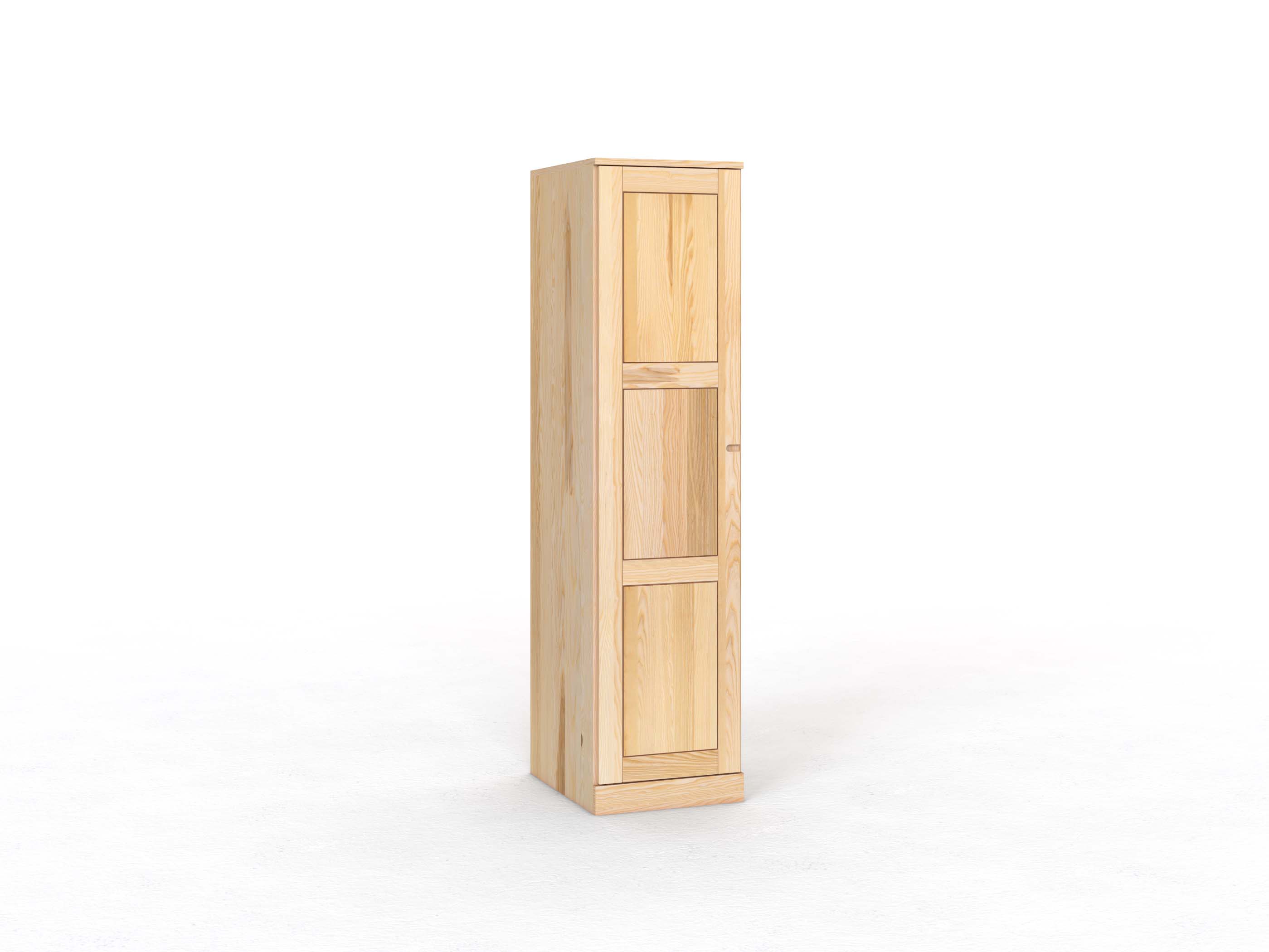 Eschenschrank „Enzian“, 1-türig, Höhe 210 cm, Griff Seite „Stefan“, Türanschlag links