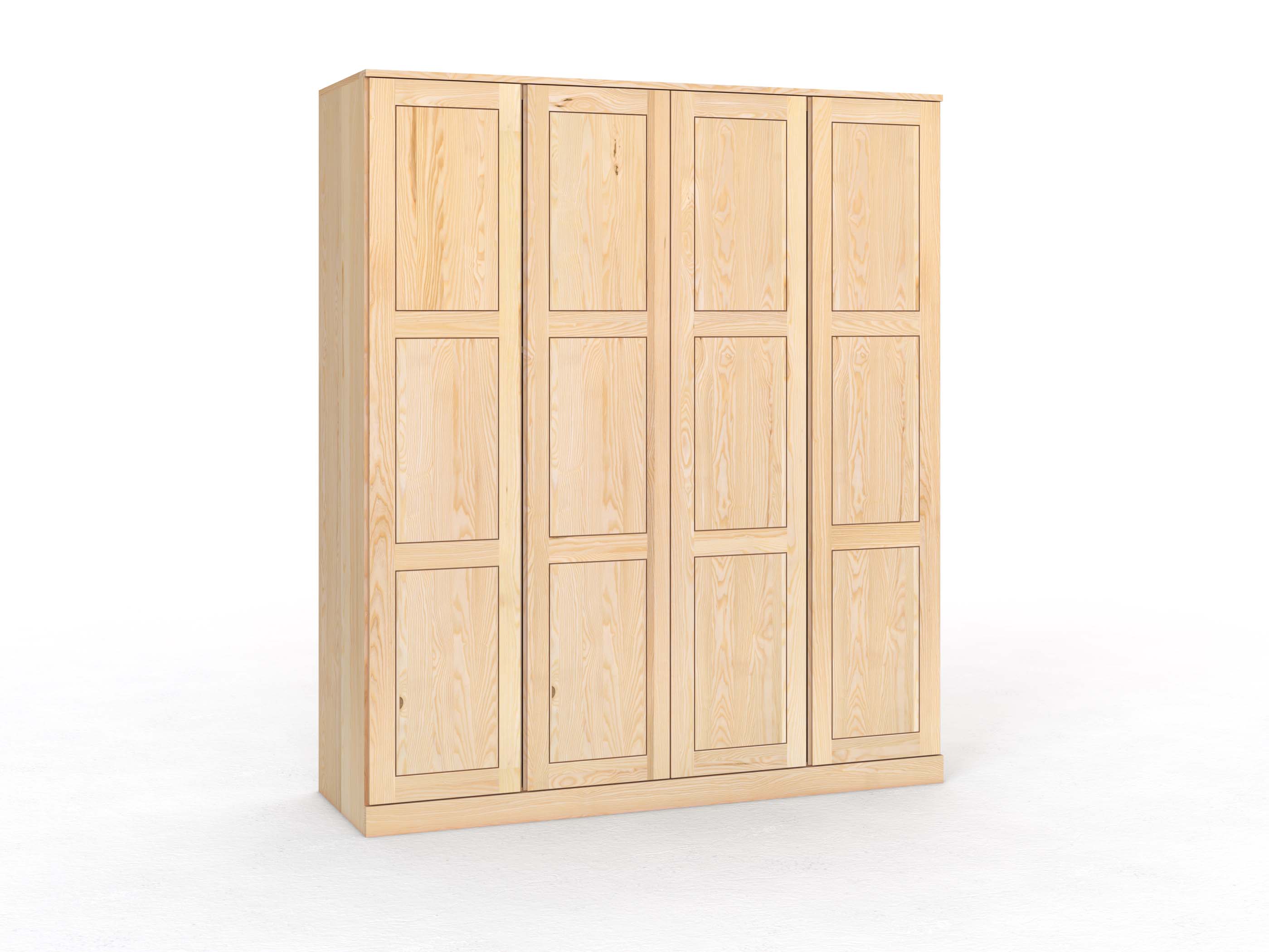 Eschenschrank „Enzian“, 4-türig, Höhe 235 cm, Griffleiste A („Patrizia")