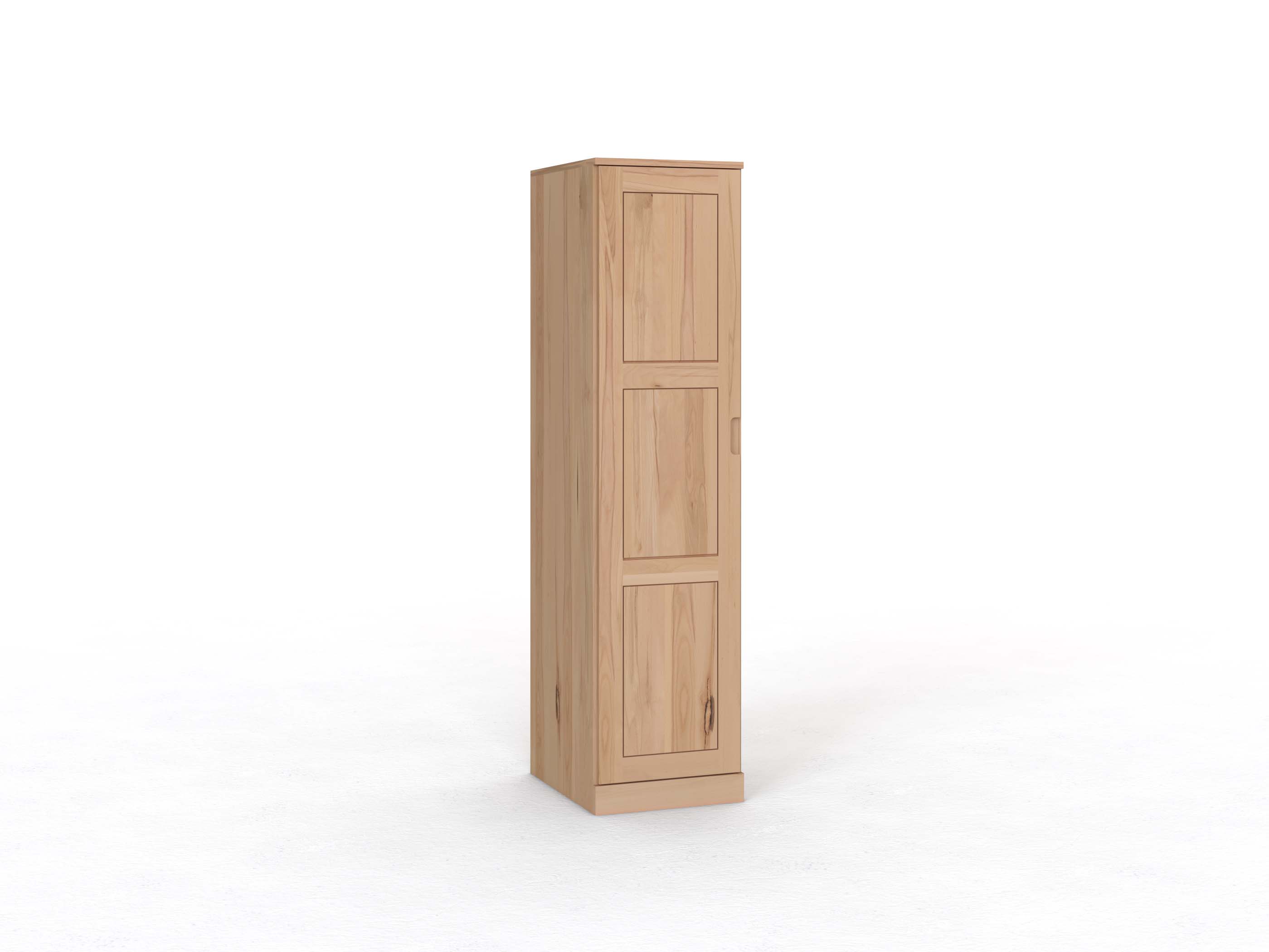Kernbuchenschrank „Enzian“, 1-türig, Höhe 210 cm, Griffleiste C („Lukas“), Türanschlag links
