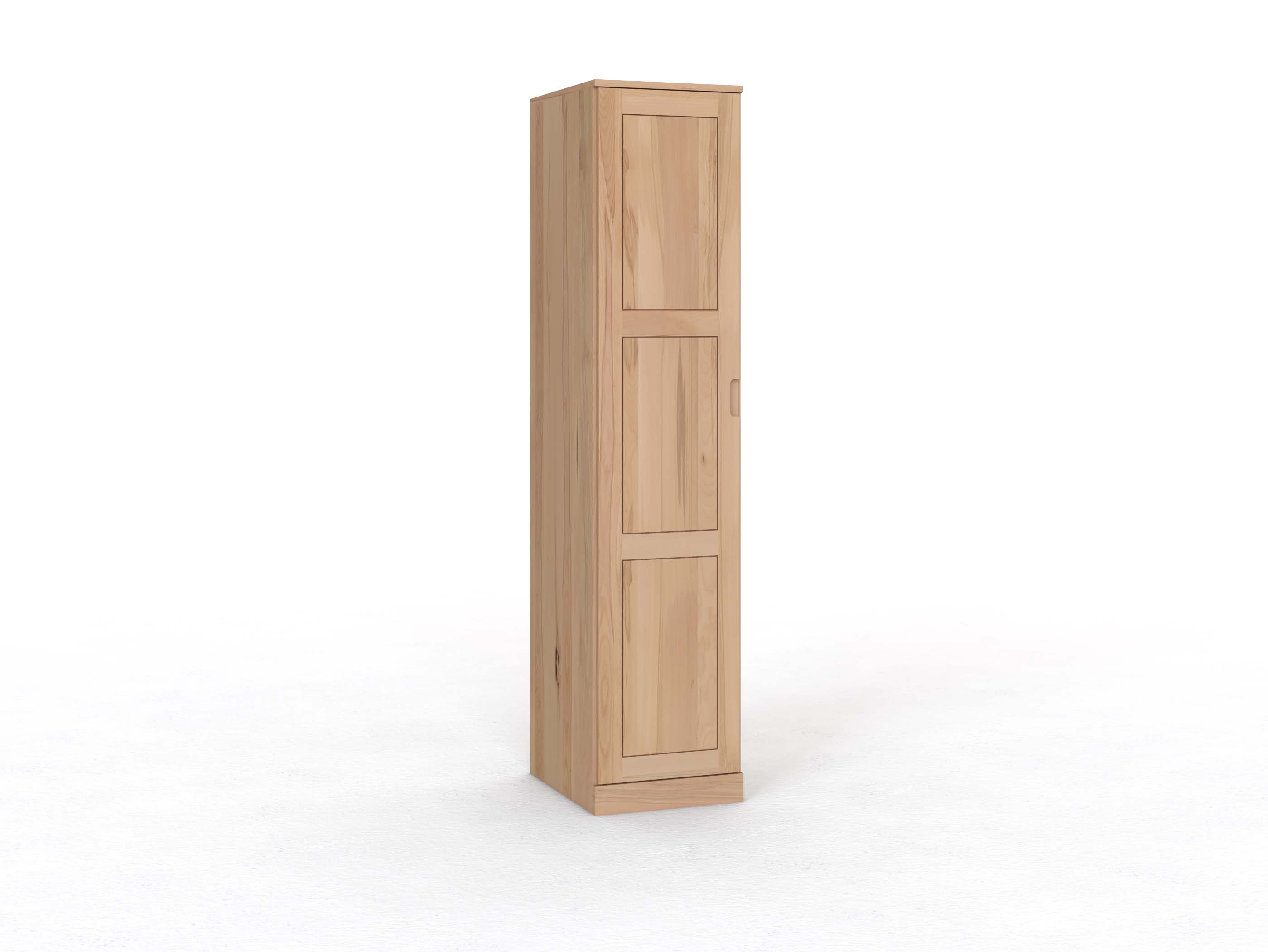 Kernbuchenschrank „Enzian“, 1-türig, Höhe 235 cm, Griffleiste C („Lukas“), Türanschlag links