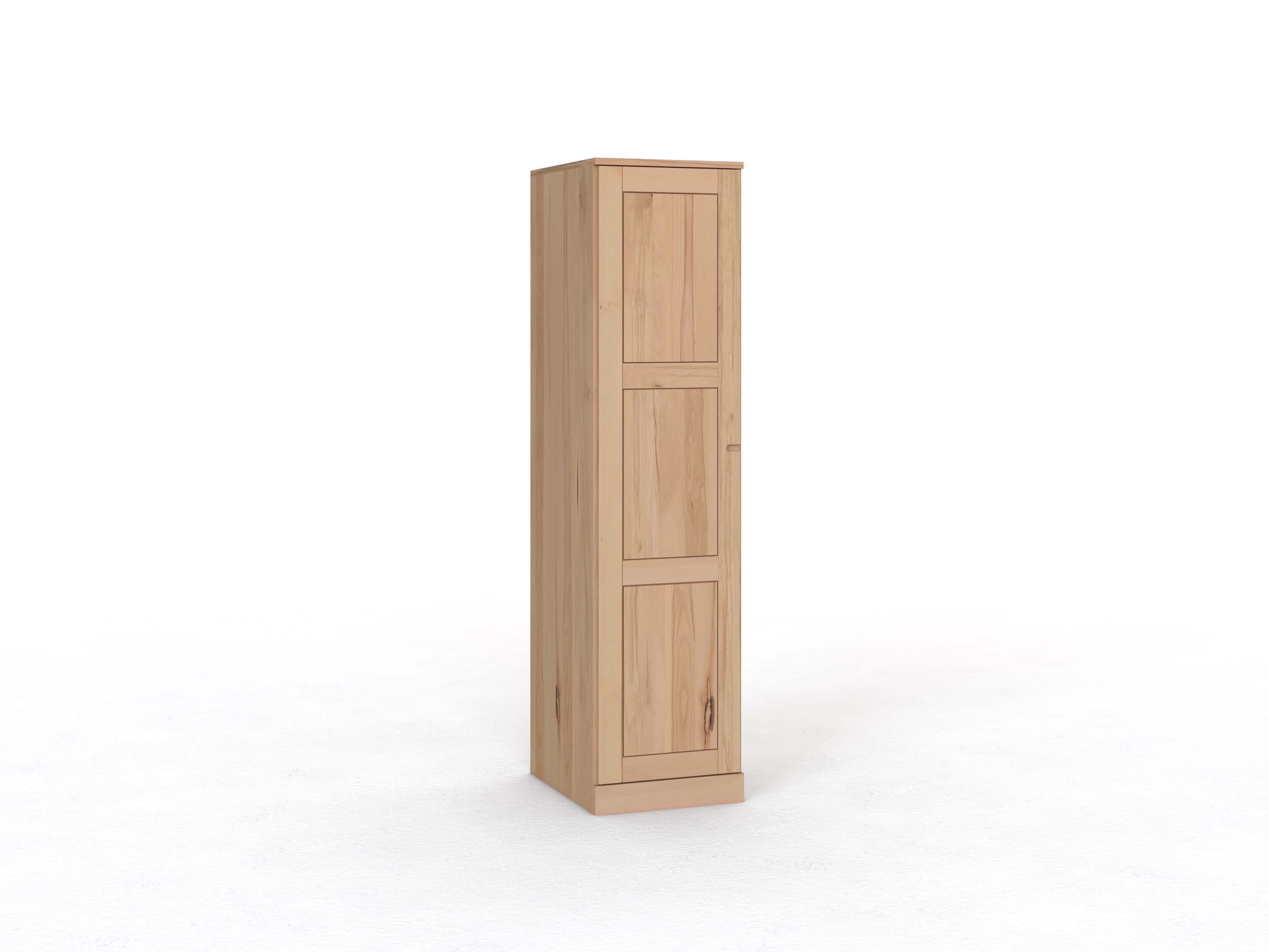 Kernbuchenschrank „Enzian“, 1-türig, Höhe 210 cm, Griff Seite „Stefan“, Türanschlag links