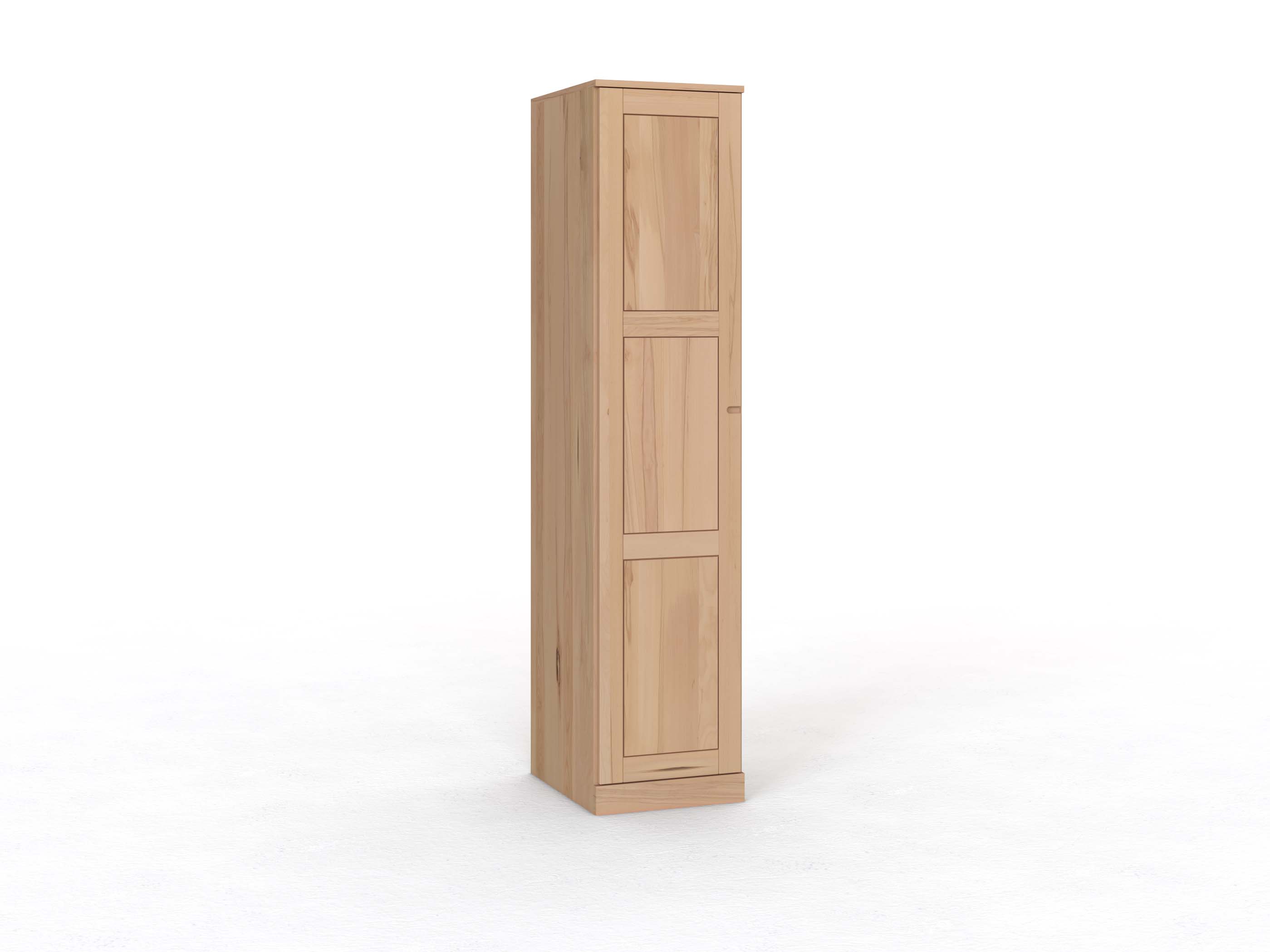 Kernbuchenschrank „Enzian“, 1-türig, Höhe 235 cm, Griff Seite „Stefan“, Türanschlag links