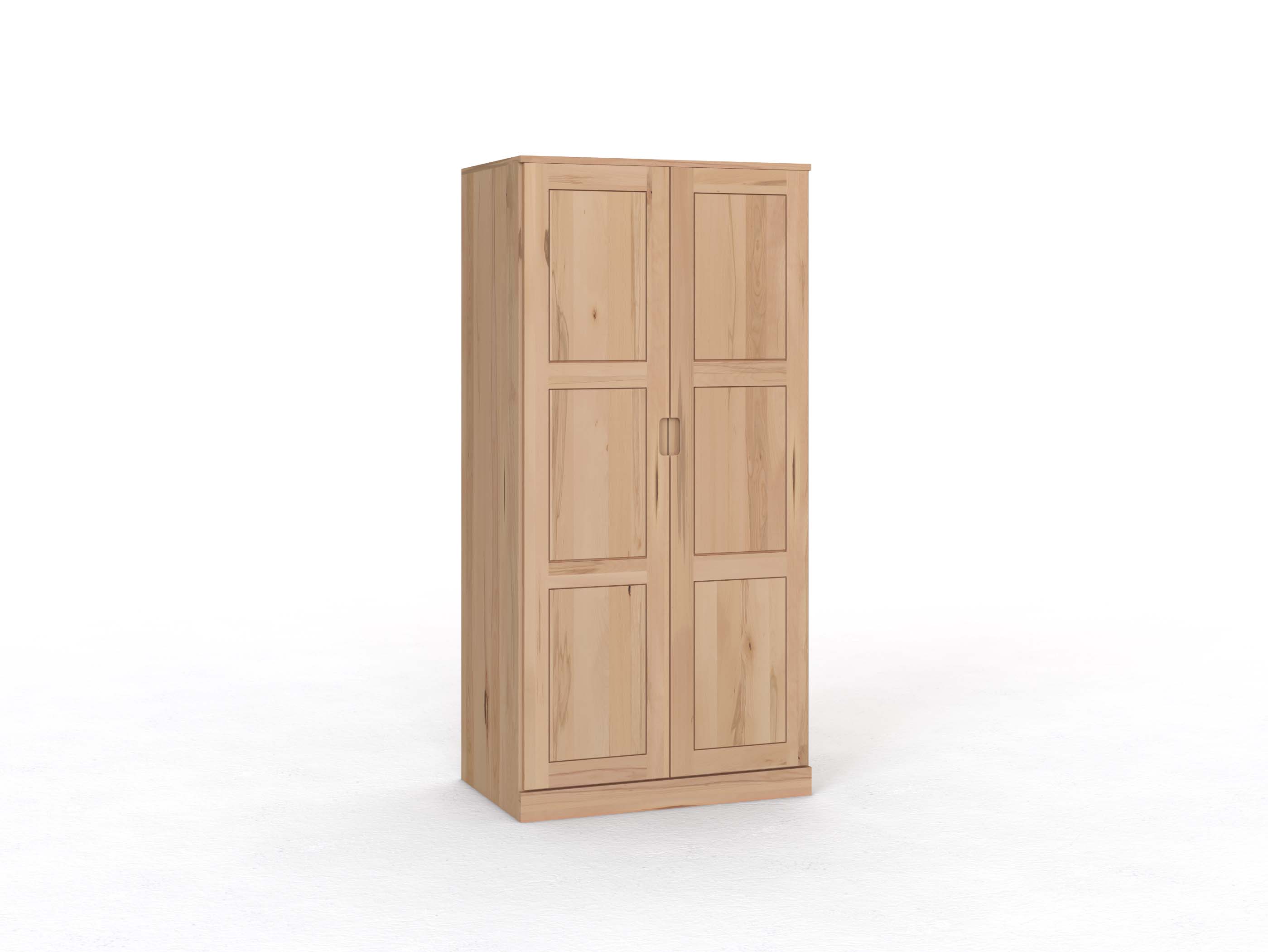 Kernbuchenschrank „Enzian“, 2-türig, Höhe 210 cm, Griffleiste C („Lukas")