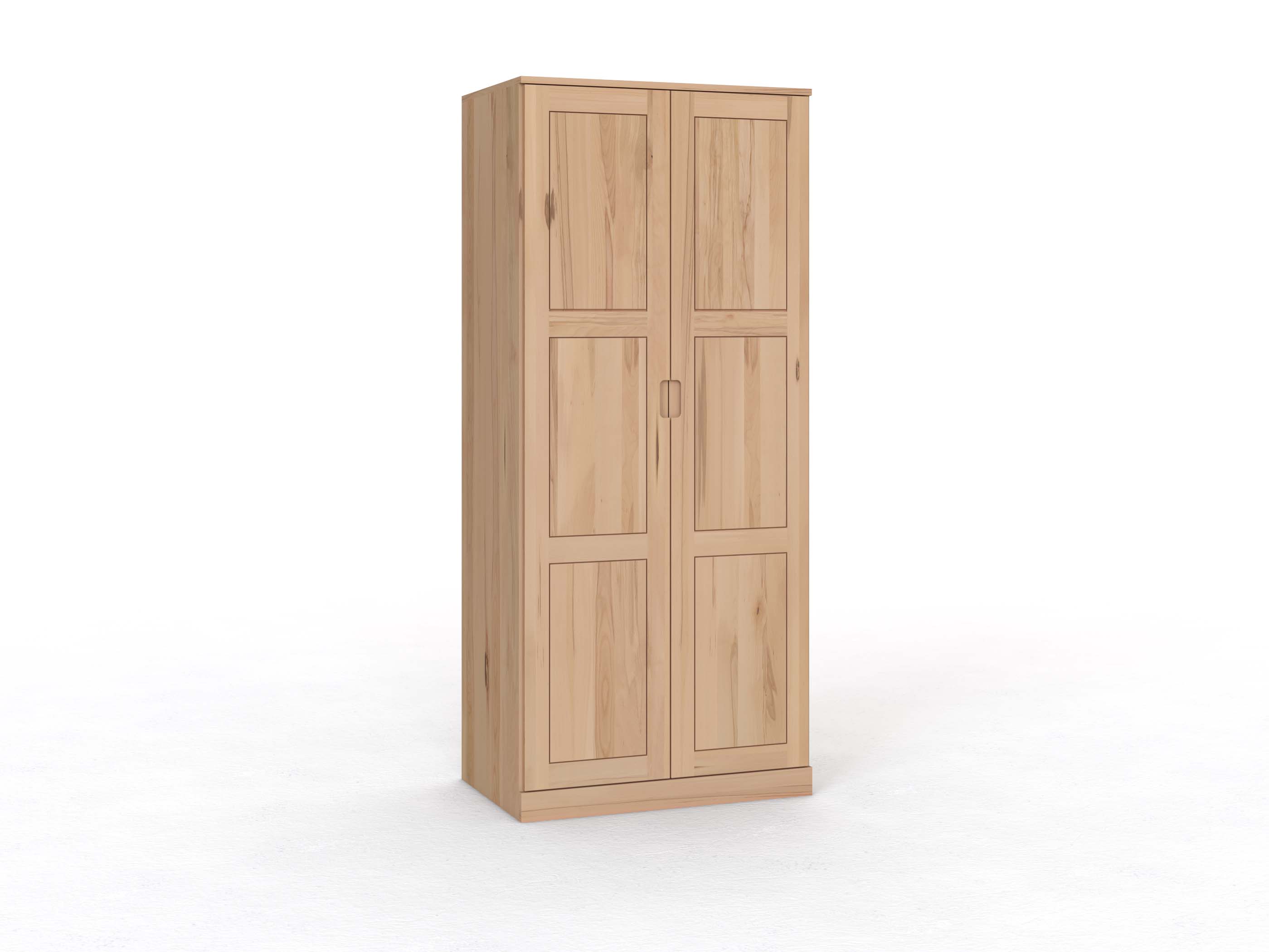 Kernbuchenschrank „Enzian“, 2-türig, Höhe 235 cm, Griffleiste C („Lukas")