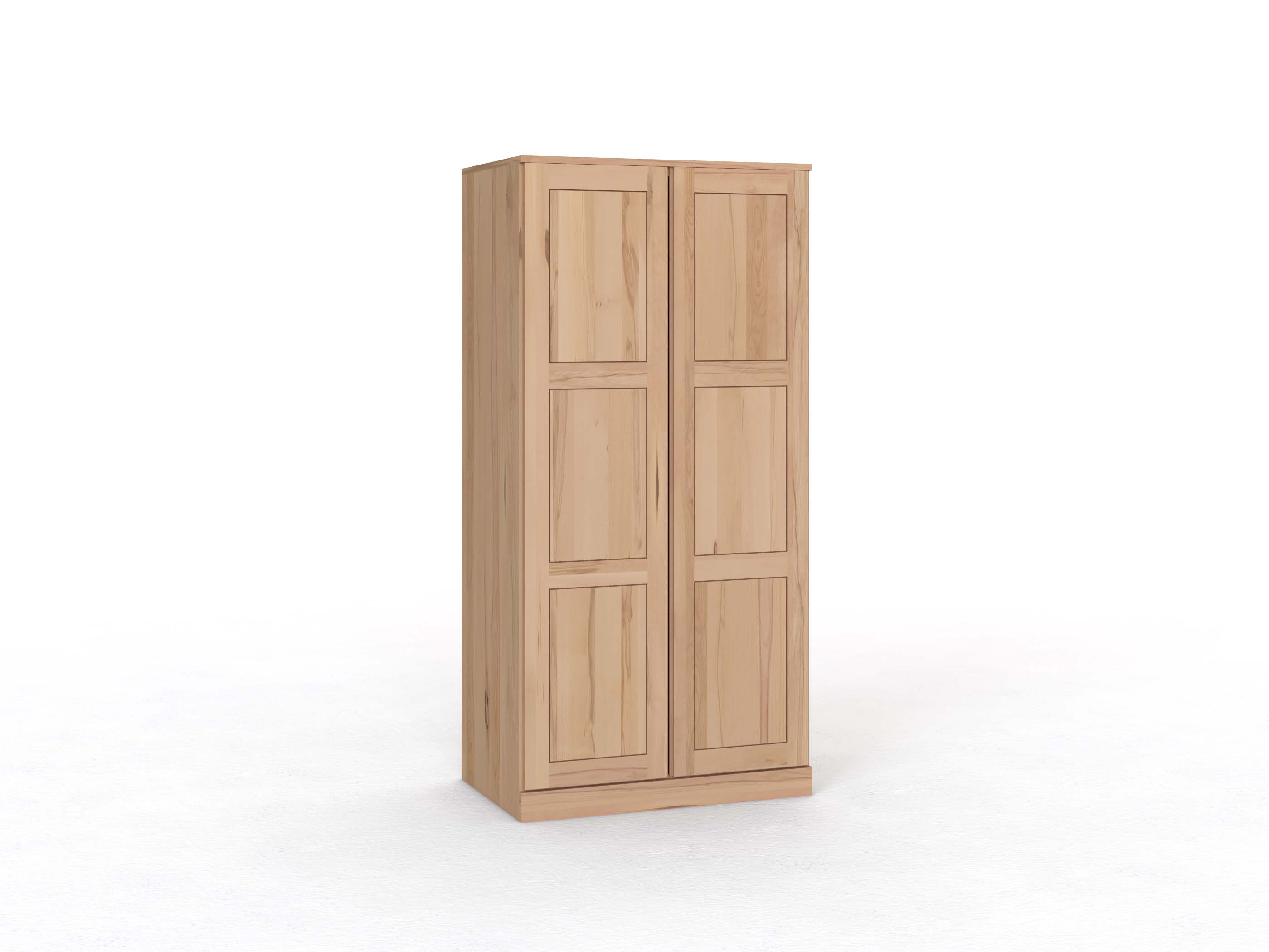 Kernbuchenschrank „Enzian“, 2-türig, Höhe 210 cm, Griffleiste A („Patrizia")