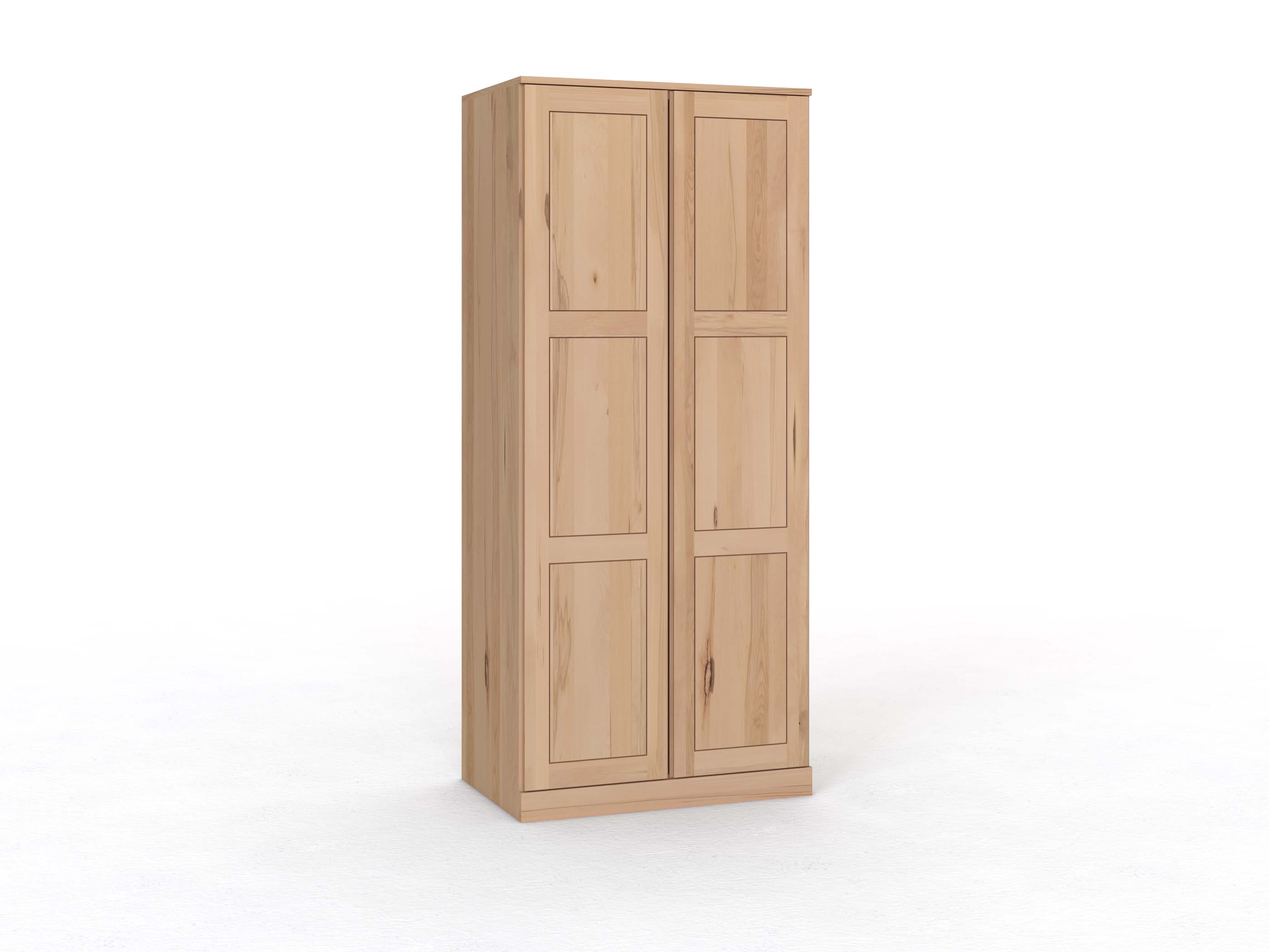 Kernbuchenschrank „Enzian“, 2-türig, Höhe 235 cm, Griffleiste A („Patrizia")