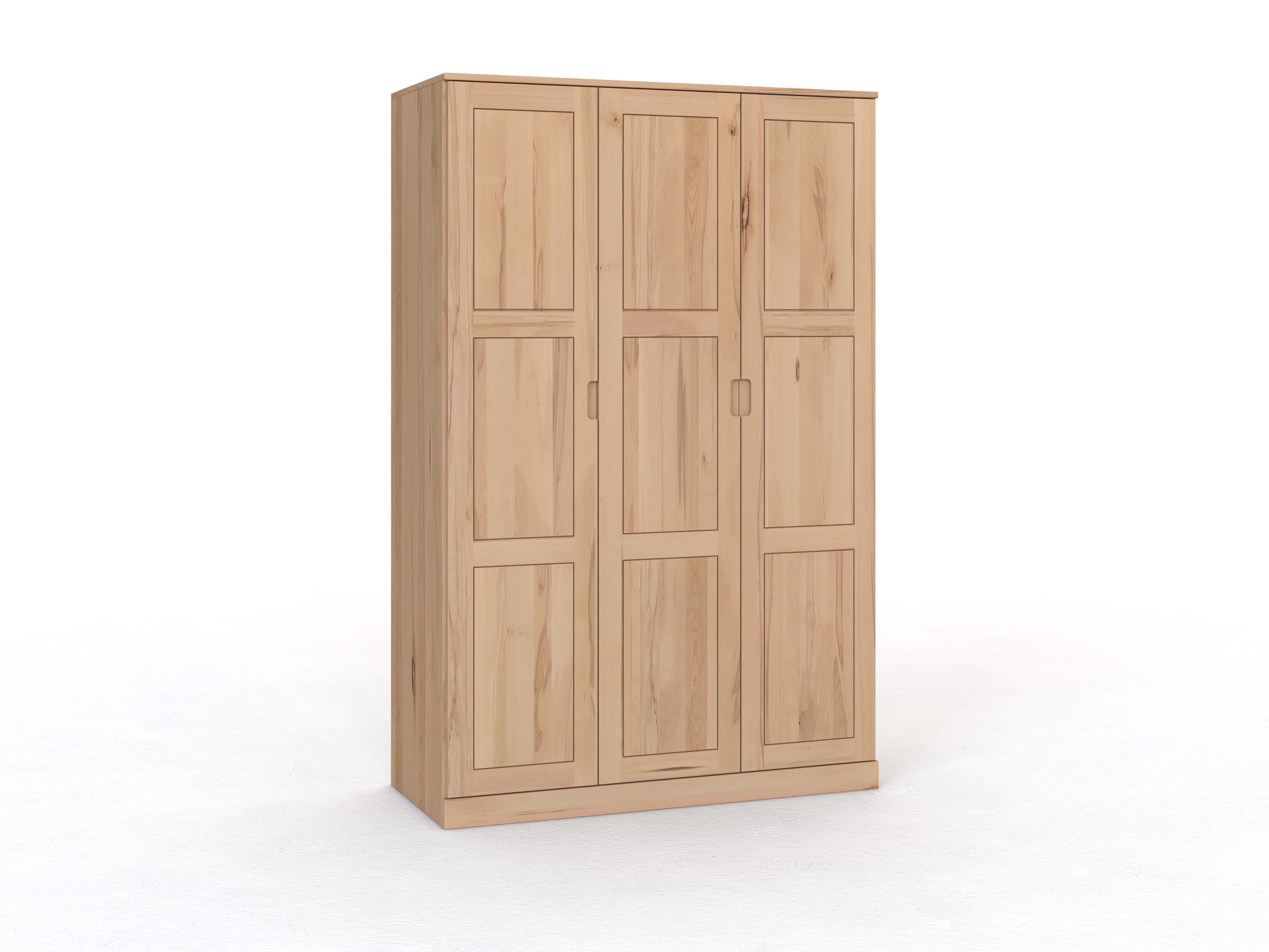 Kernbuchenschrank „Enzian“, 3-türig, Höhe 235 cm, Griffleiste C („Lukas")