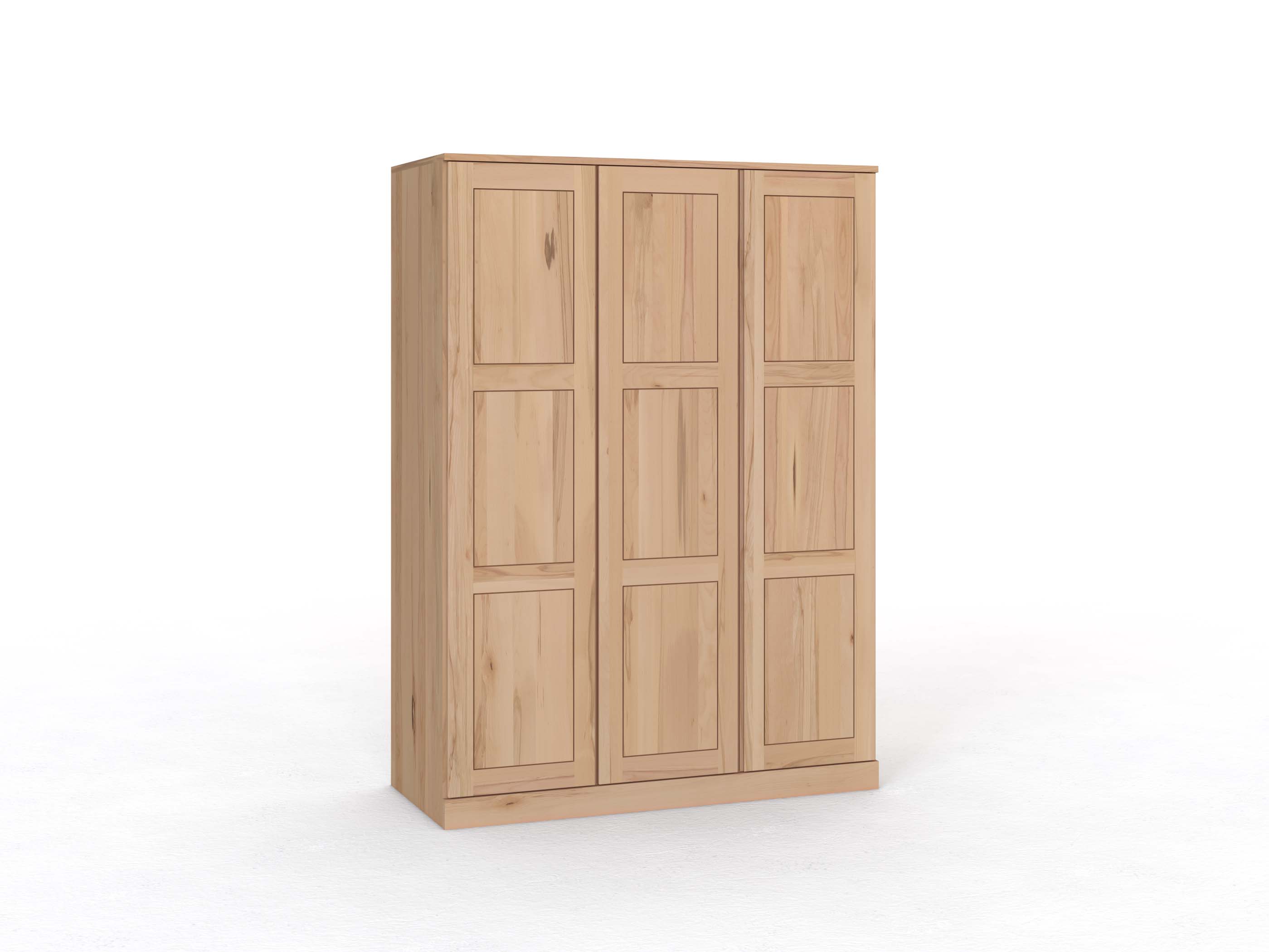 Kernbuchenschrank „Enzian“, 3-türig, Höhe 210 cm, Griffleiste A („Patrizia")