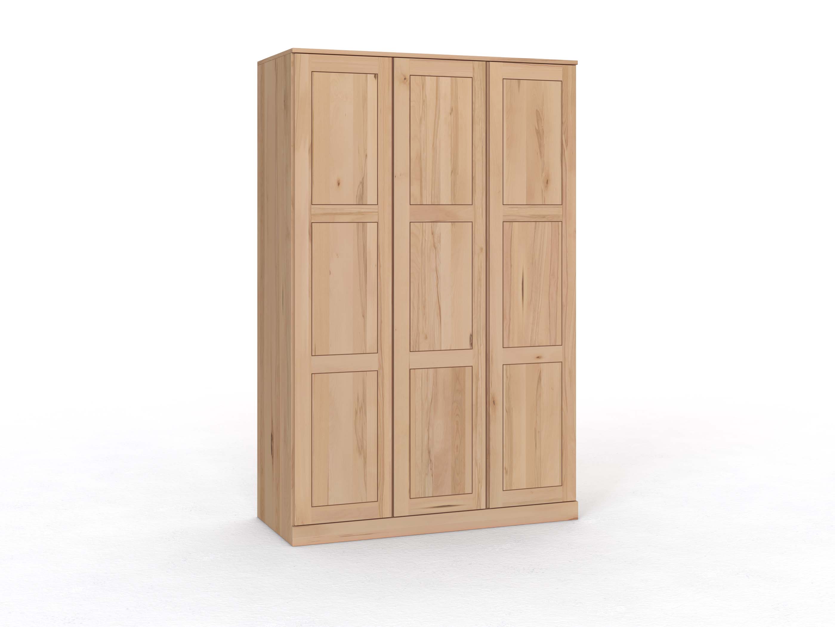 Kernbuchenschrank „Enzian“, 3-türig, Höhe 235 cm, Griffleiste A („Patrizia")