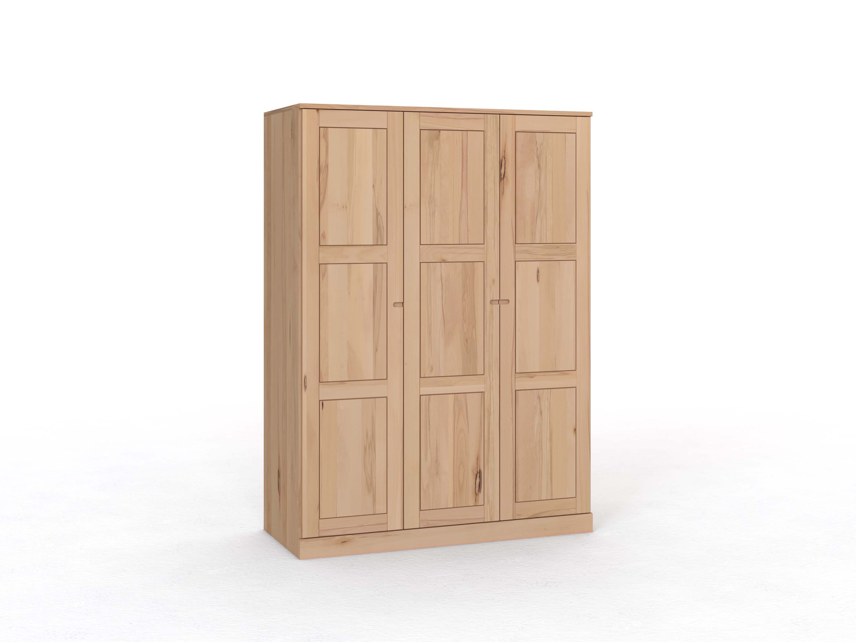 Kernbuchenschrank „Enzian“, 3-türig, Höhe 210 cm, Griff Seite („Stefan")