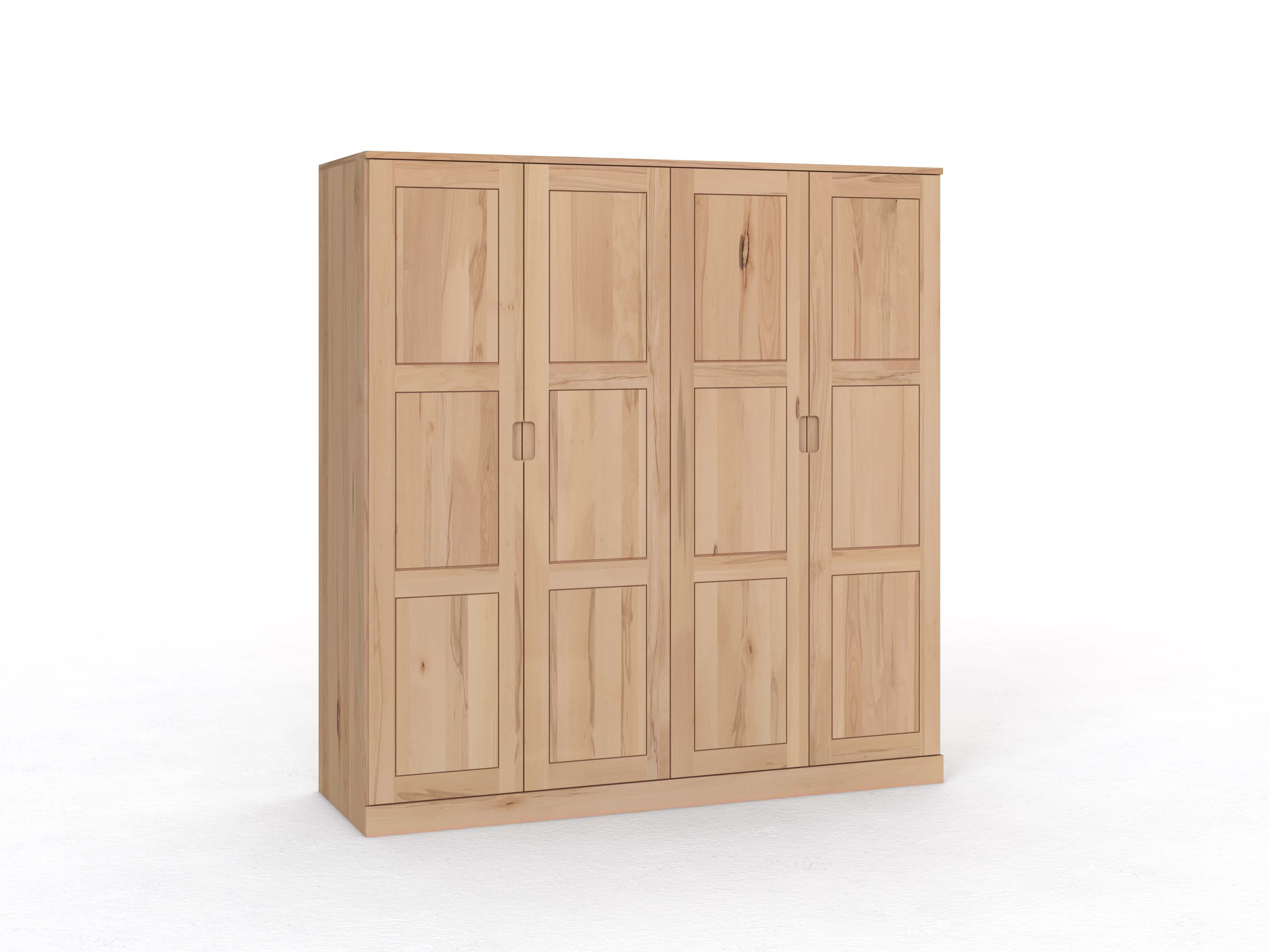 Buchenschrank „Enzian“, 4-türig, Höhe 210 cm, Griffleiste C („Lukas")