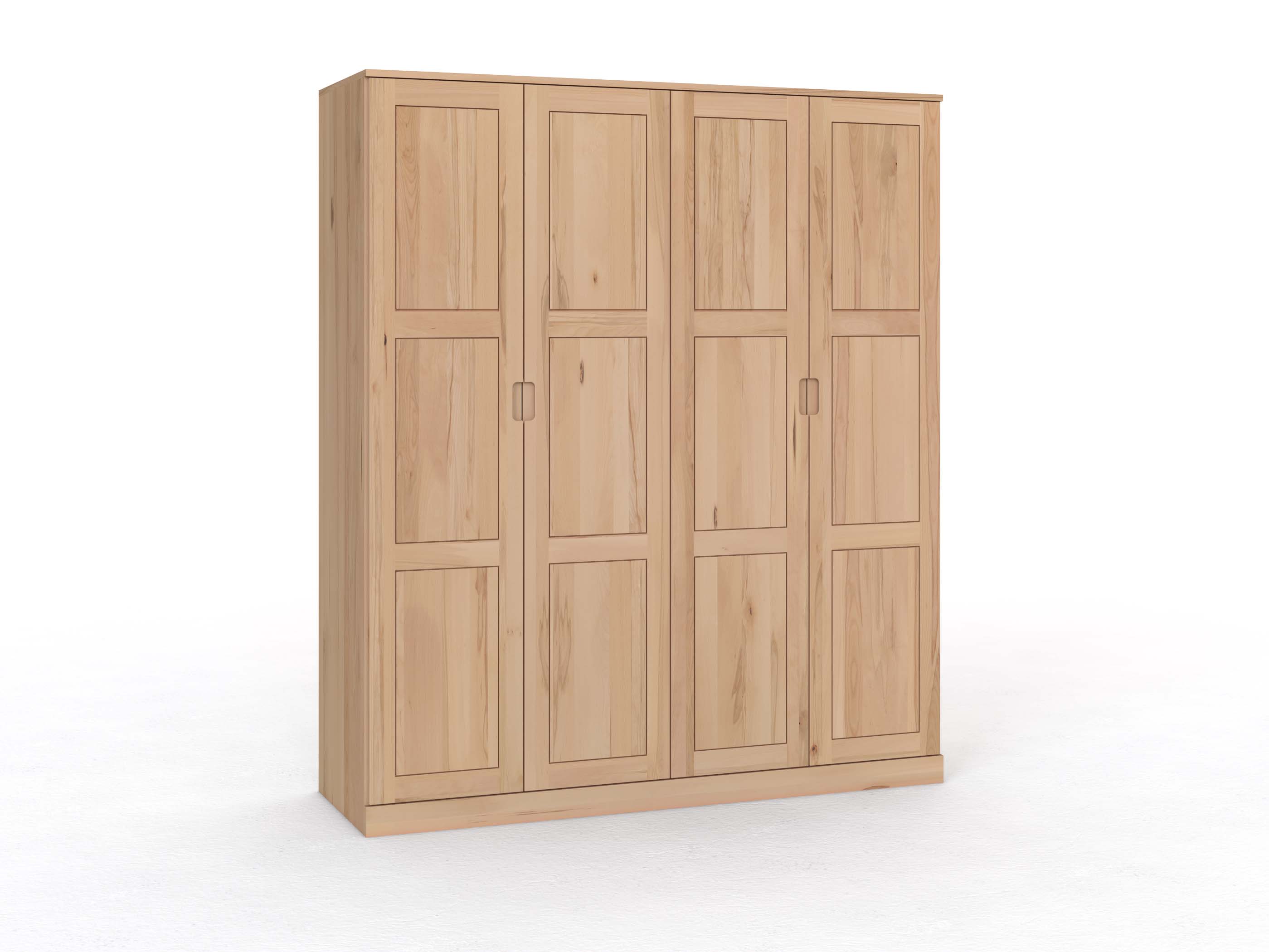 Buchenschrank „Enzian“, 4-türig, Höhe 235 cm, Griffleiste C („Lukas")