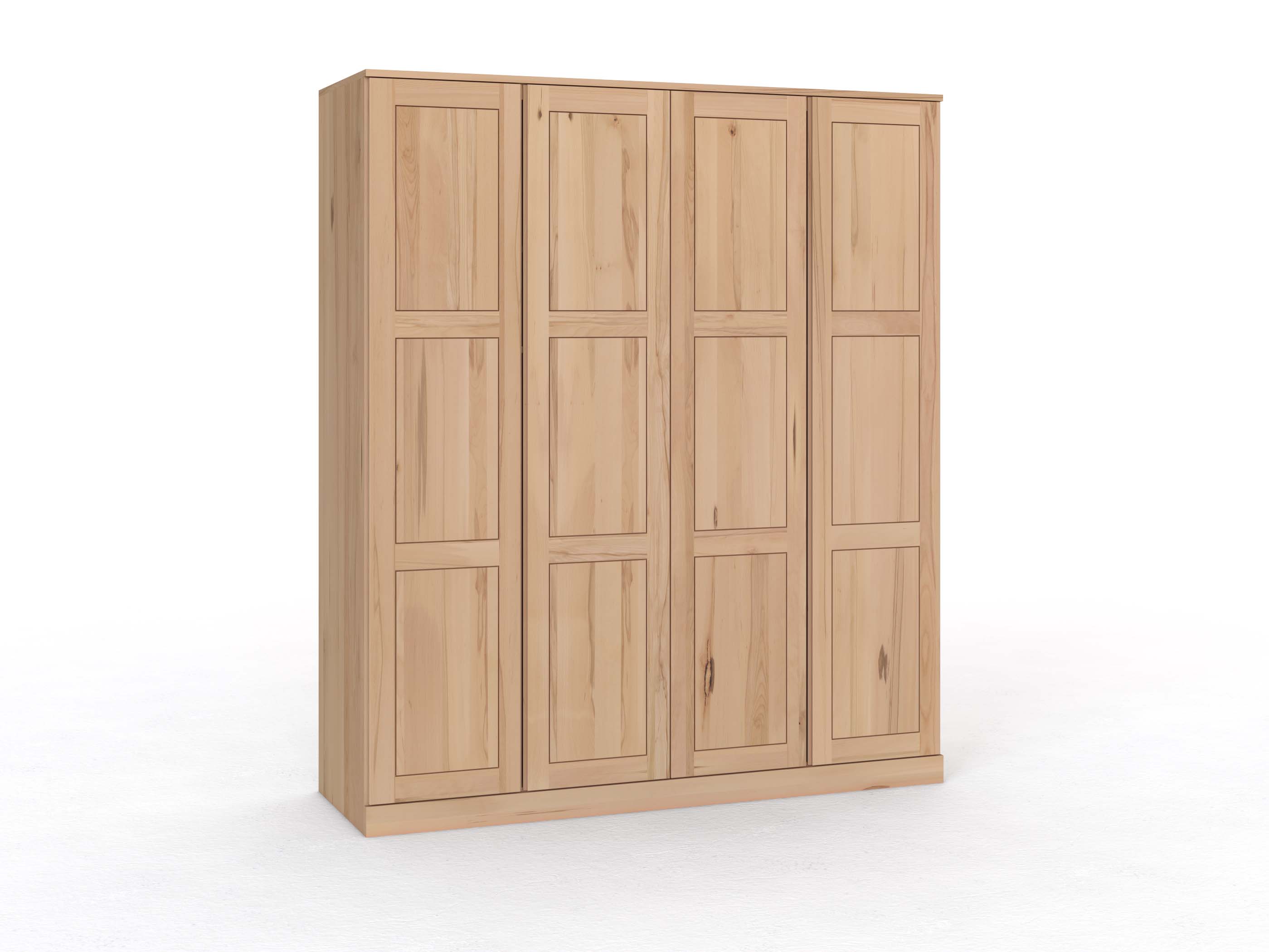 Buchenschrank „Enzian“, 4-türig, Höhe 235 cm, Griffleiste A („Patrizia")