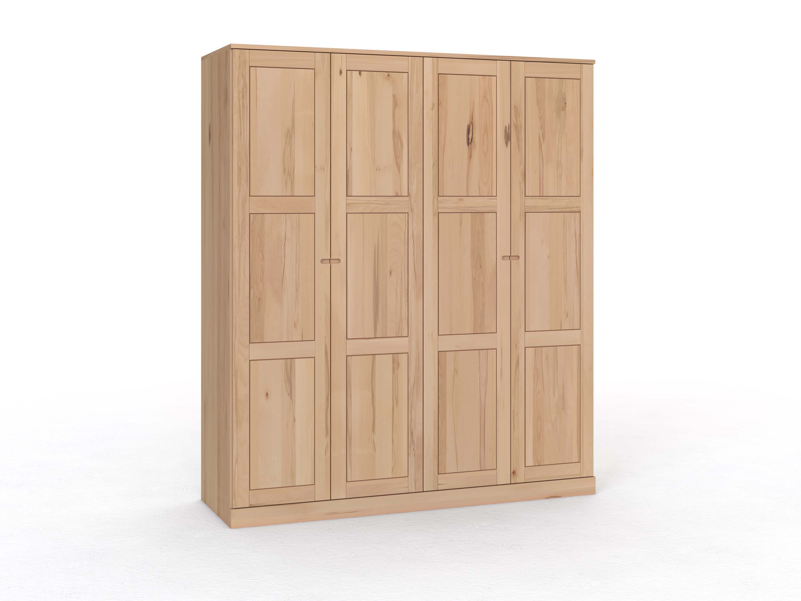 Buchenschrank „Enzian“, 4-türig, Höhe 235 cm, Griff Seite („Stefan")
