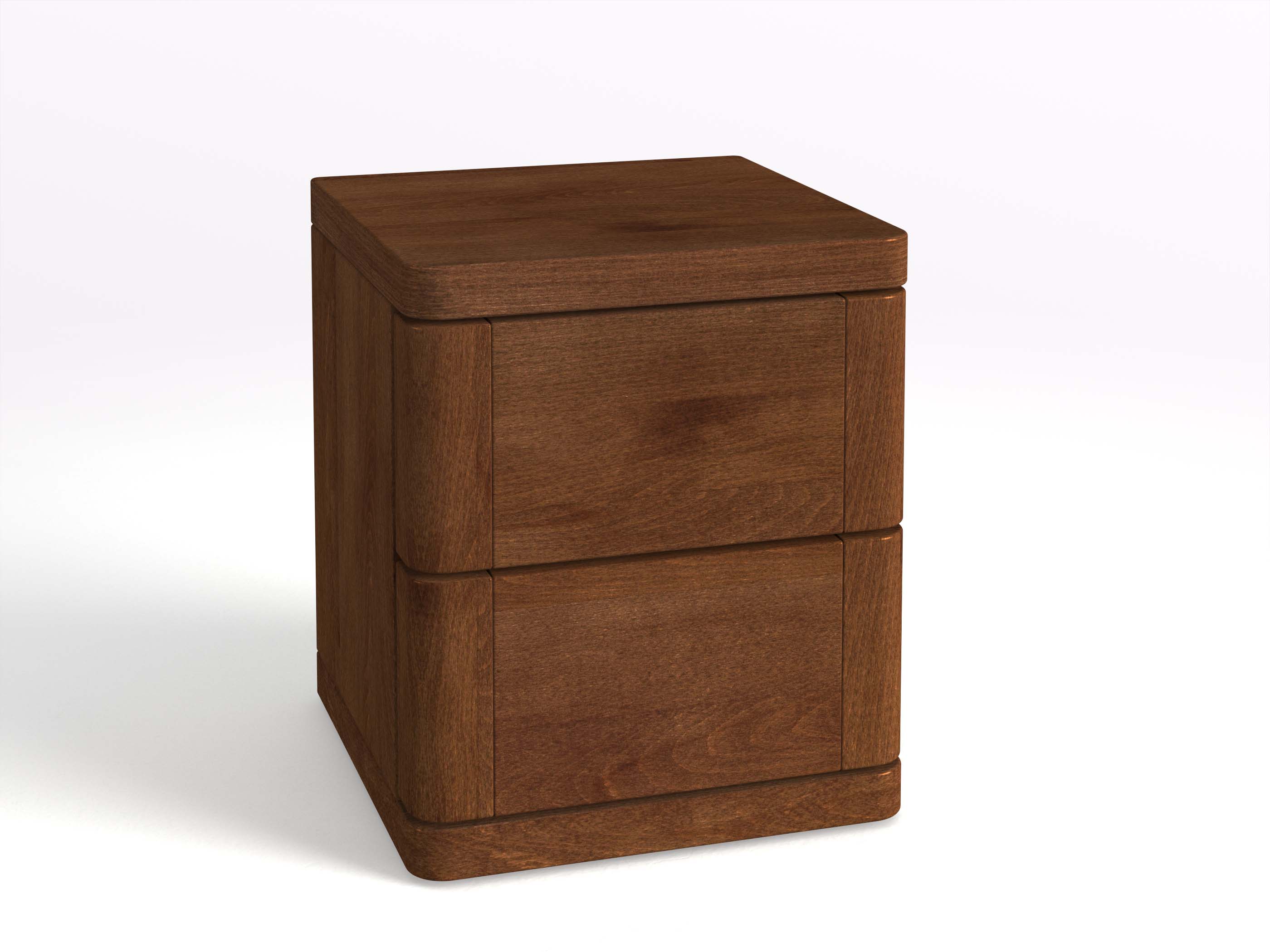Nachttisch „Gabriela“ Kernbuche Dunkel in Komforthöhe, griffloser TIP-ON-Auszug