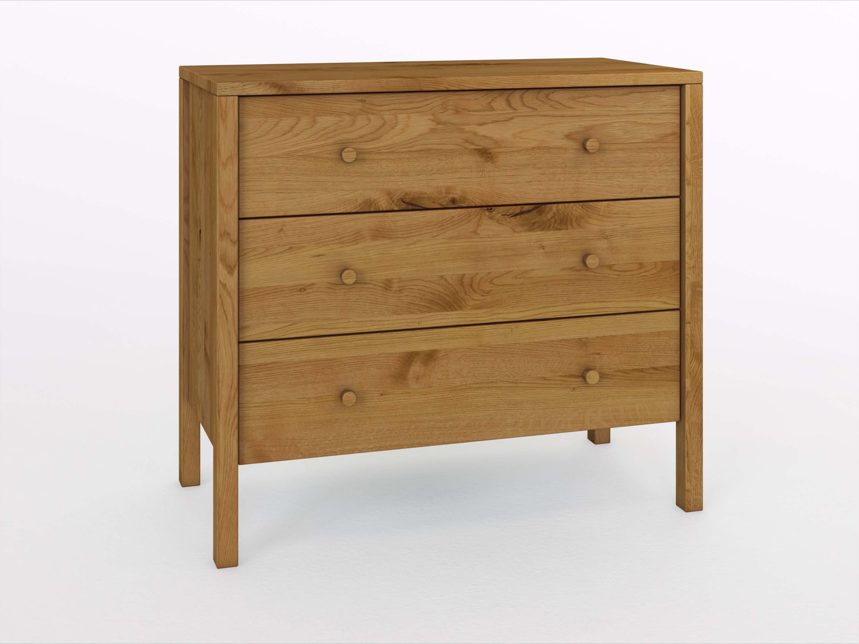 Wildeichenkommode „Gustav“ 100 cm mit Griff: grifflos