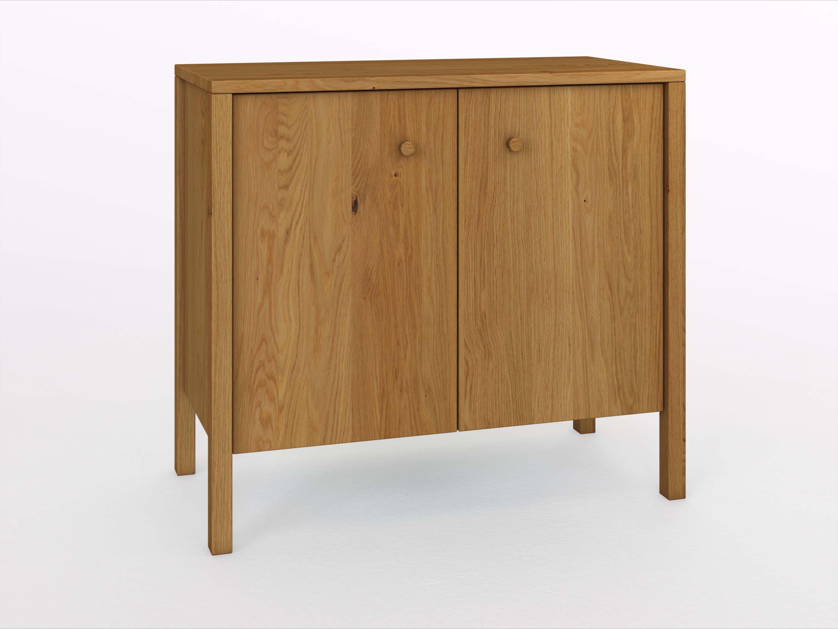 Eichenkommode „Gustav“ 100 cm mit Türen, Griff: Kasper