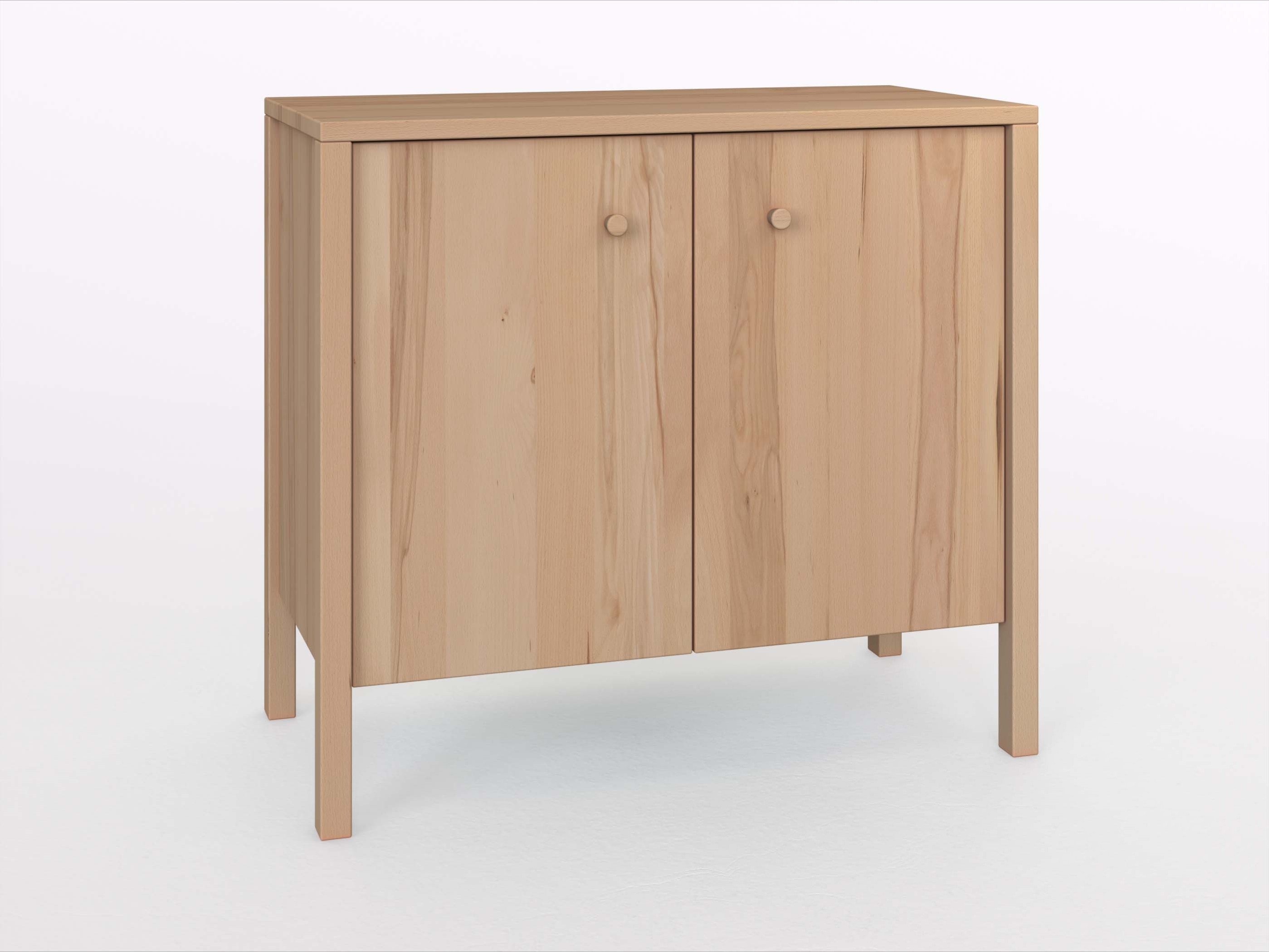 Buchenkommode „Gustav“ 100 cm mit Türen, Griff: Kasper