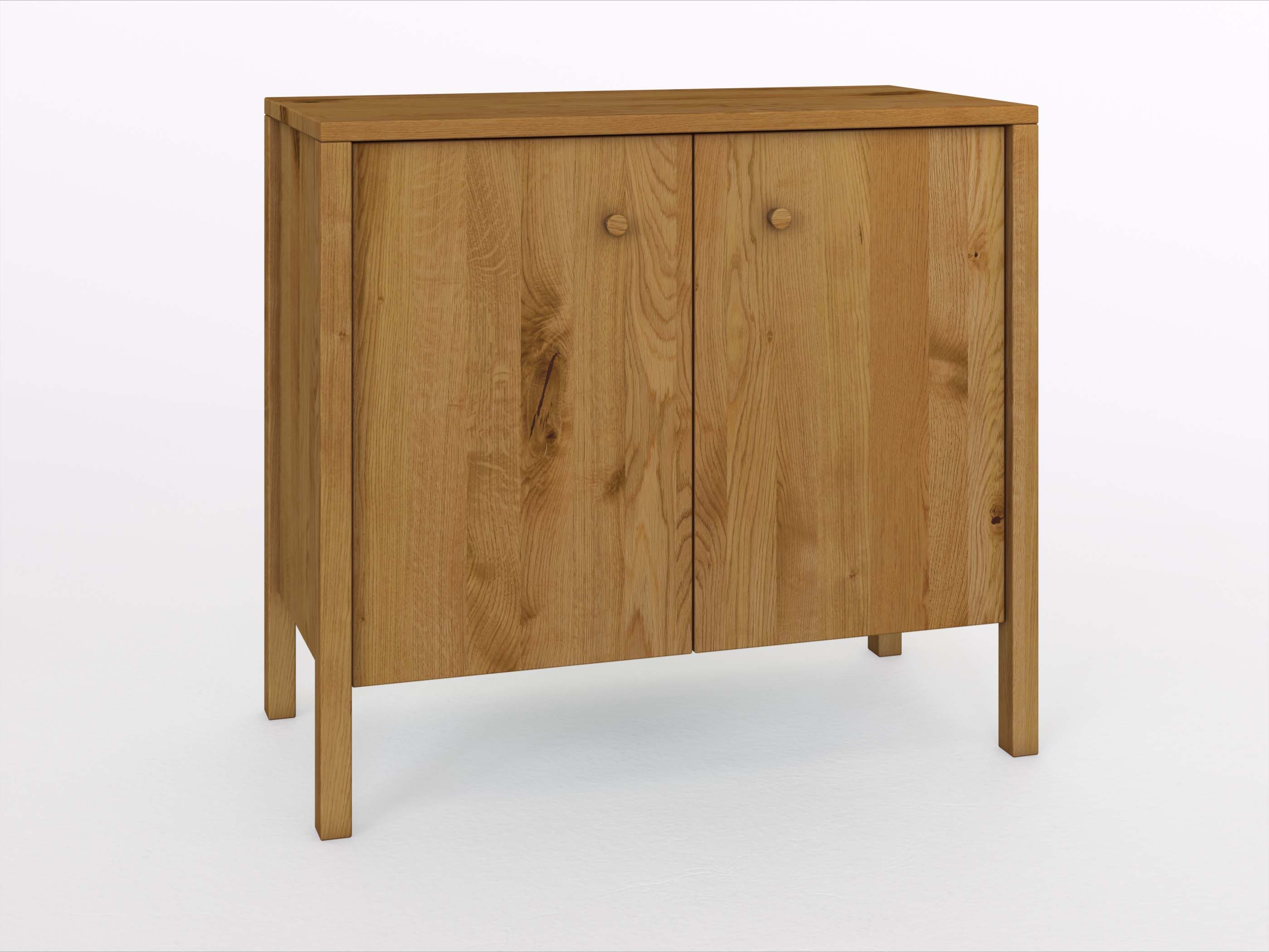 Wildeichenkommode „Gustav“ 100 cm mit Türen, Griff: grifflos