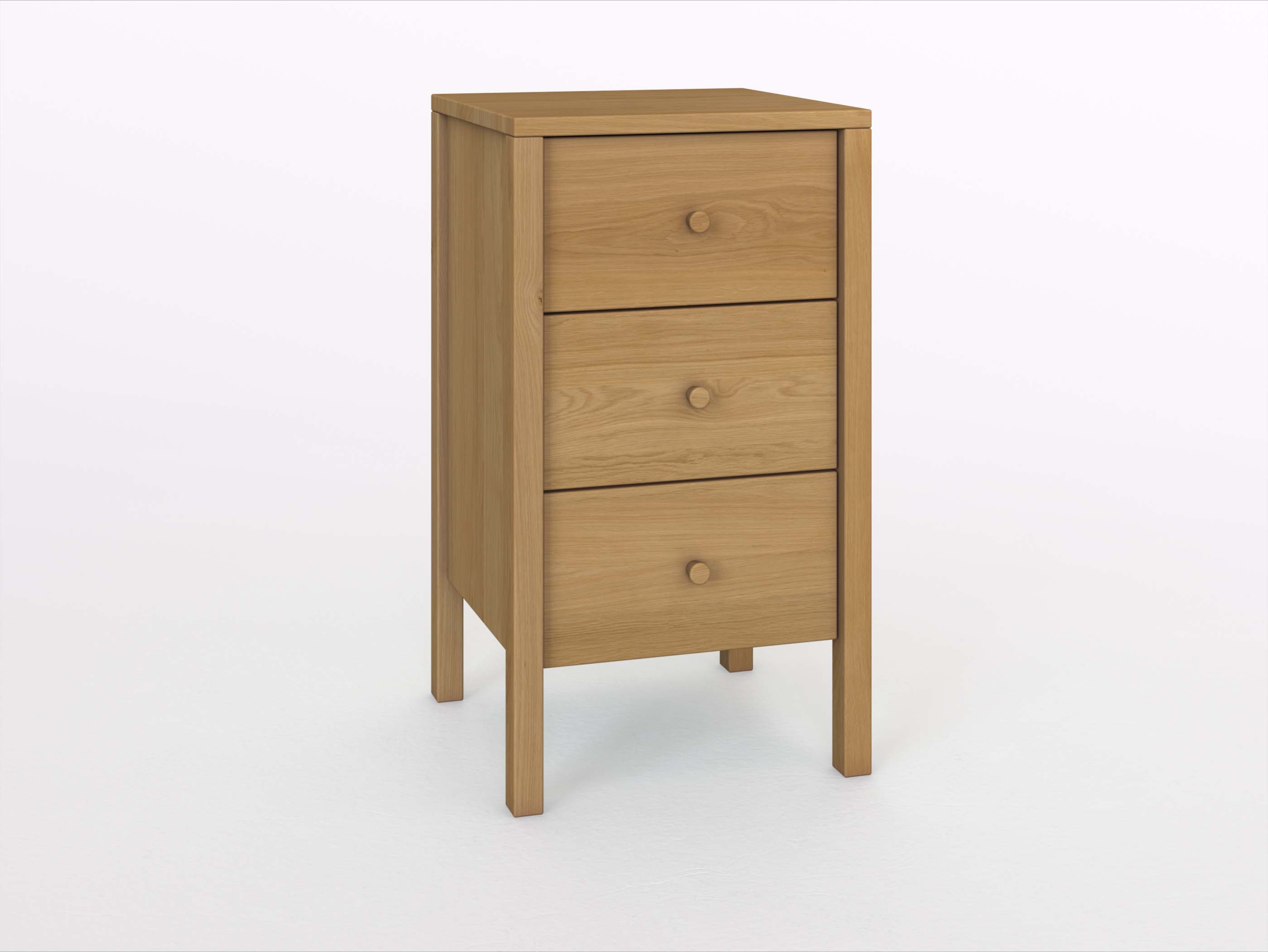 Eichenkommode Hell „Gustav“ 50 cm mit Griff: grifflos