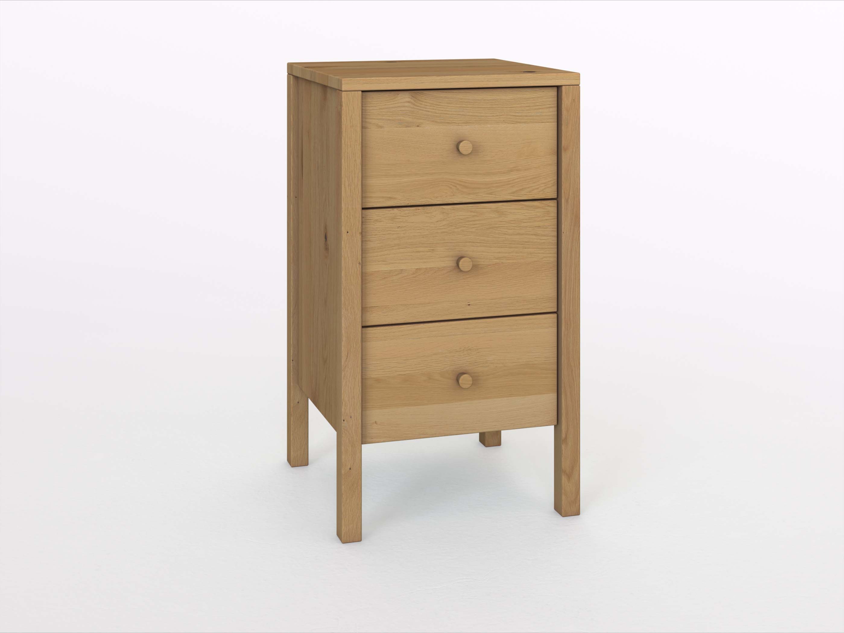 Wildeichenkommode Hell „Gustav“ 50 cm mit Griff: Kasper