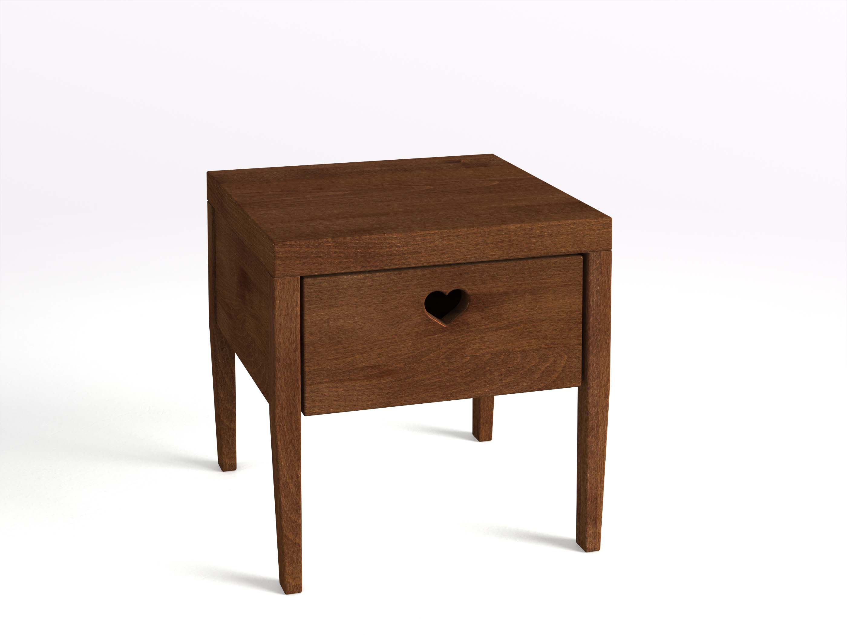 Nachtkästchen „Heidi“ aus Buche Dunkel in Standardhöhe