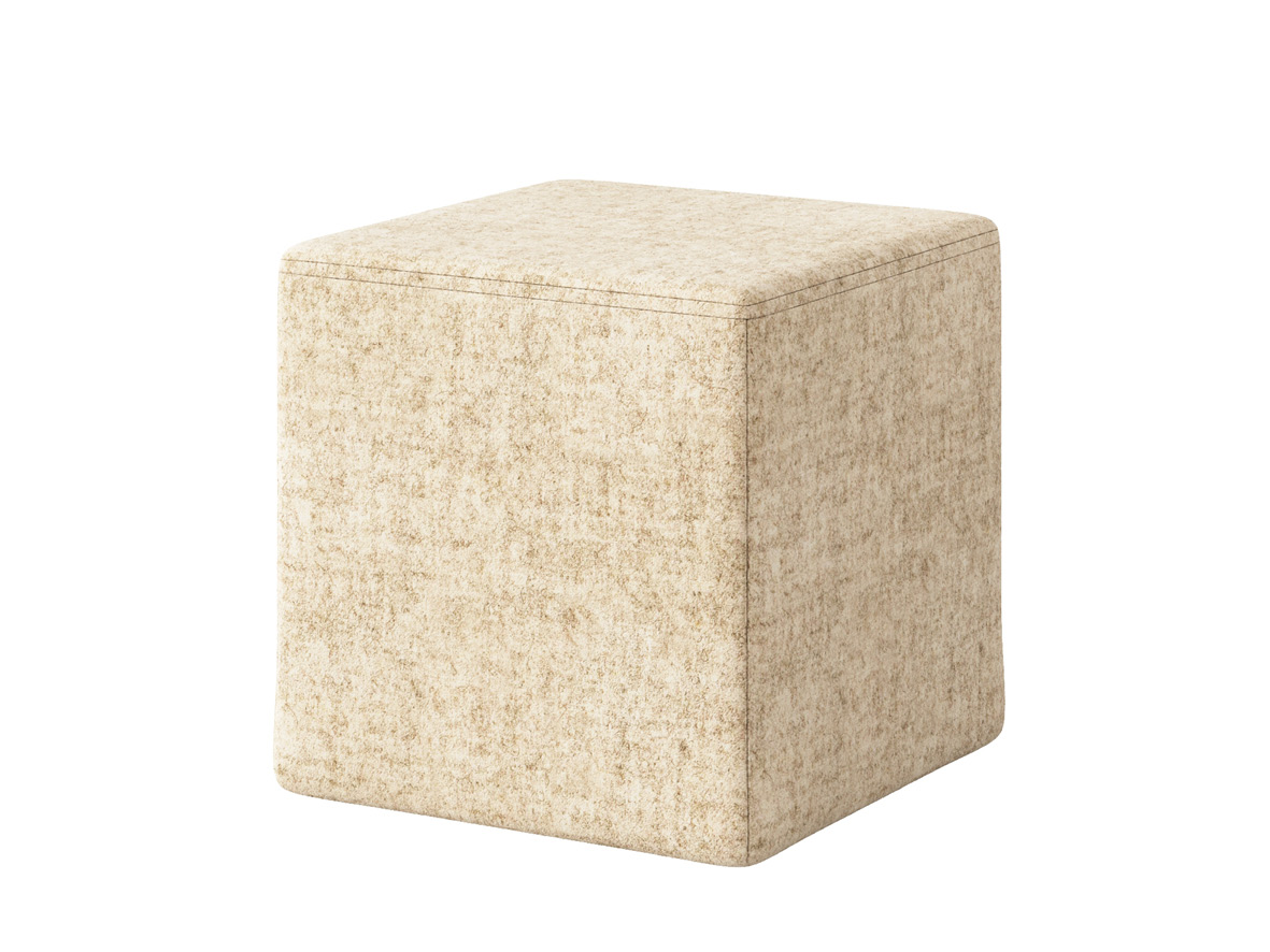 Hocker „Jonathan“ mit Stoff Loden von „Steiner 1888“: Farbe Beige