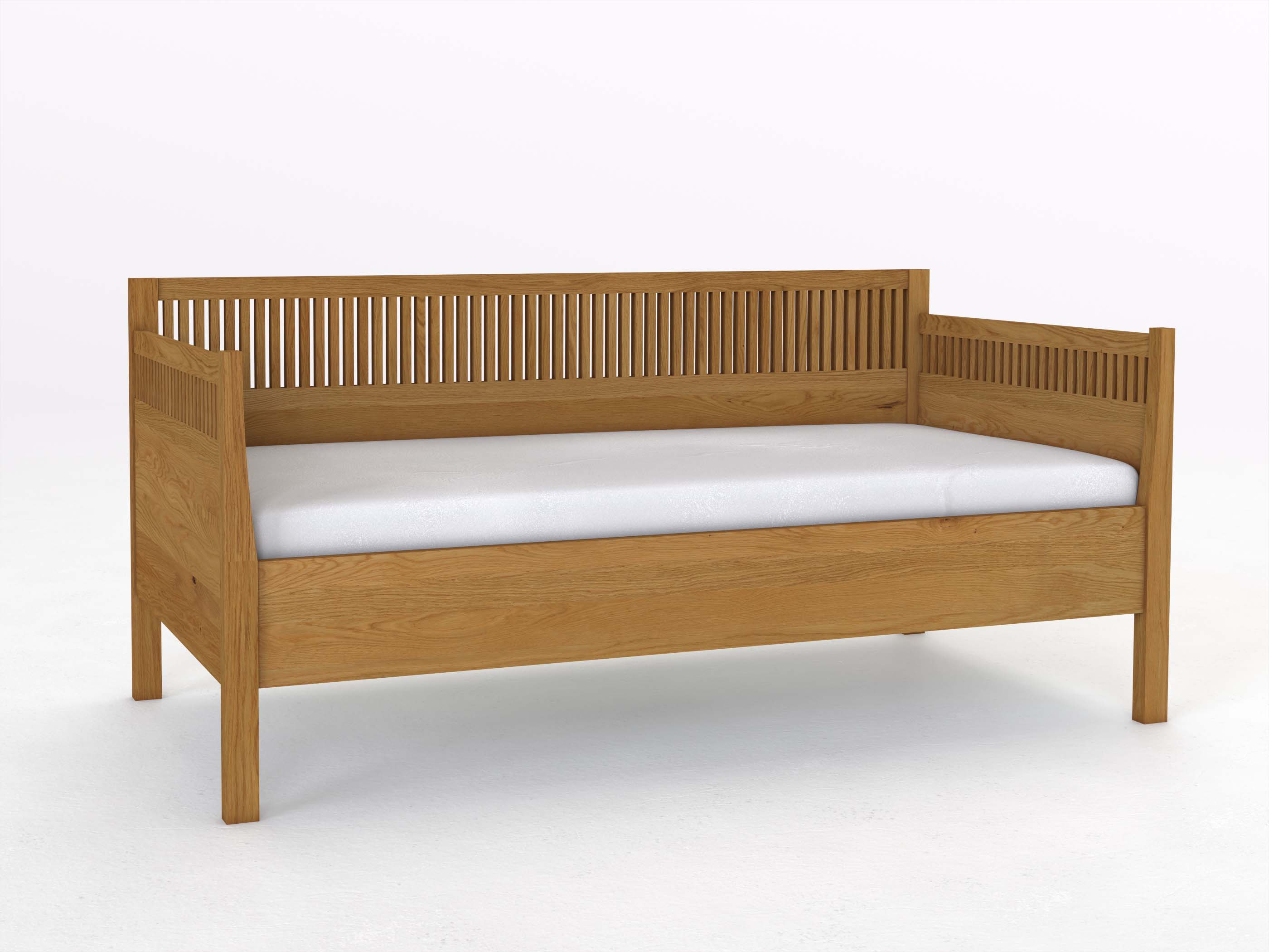 Sofabett „Julia“ aus Eiche in den Maßen 90 x 200 cm - mit zwei Armlehnen