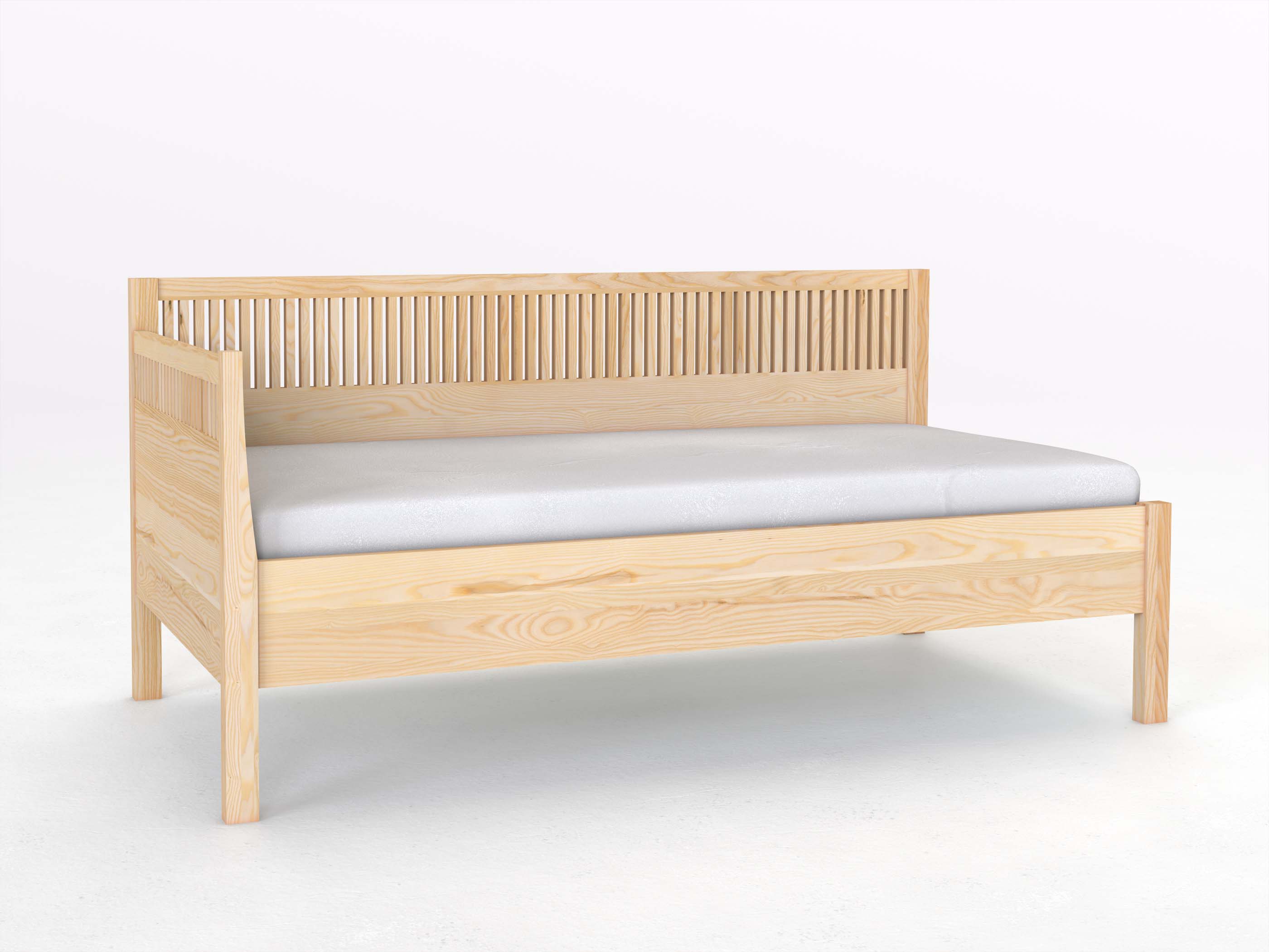 Sofabett „Julia“ aus Esche in den Maßen 90 x 200 cm - mit Armlehne links