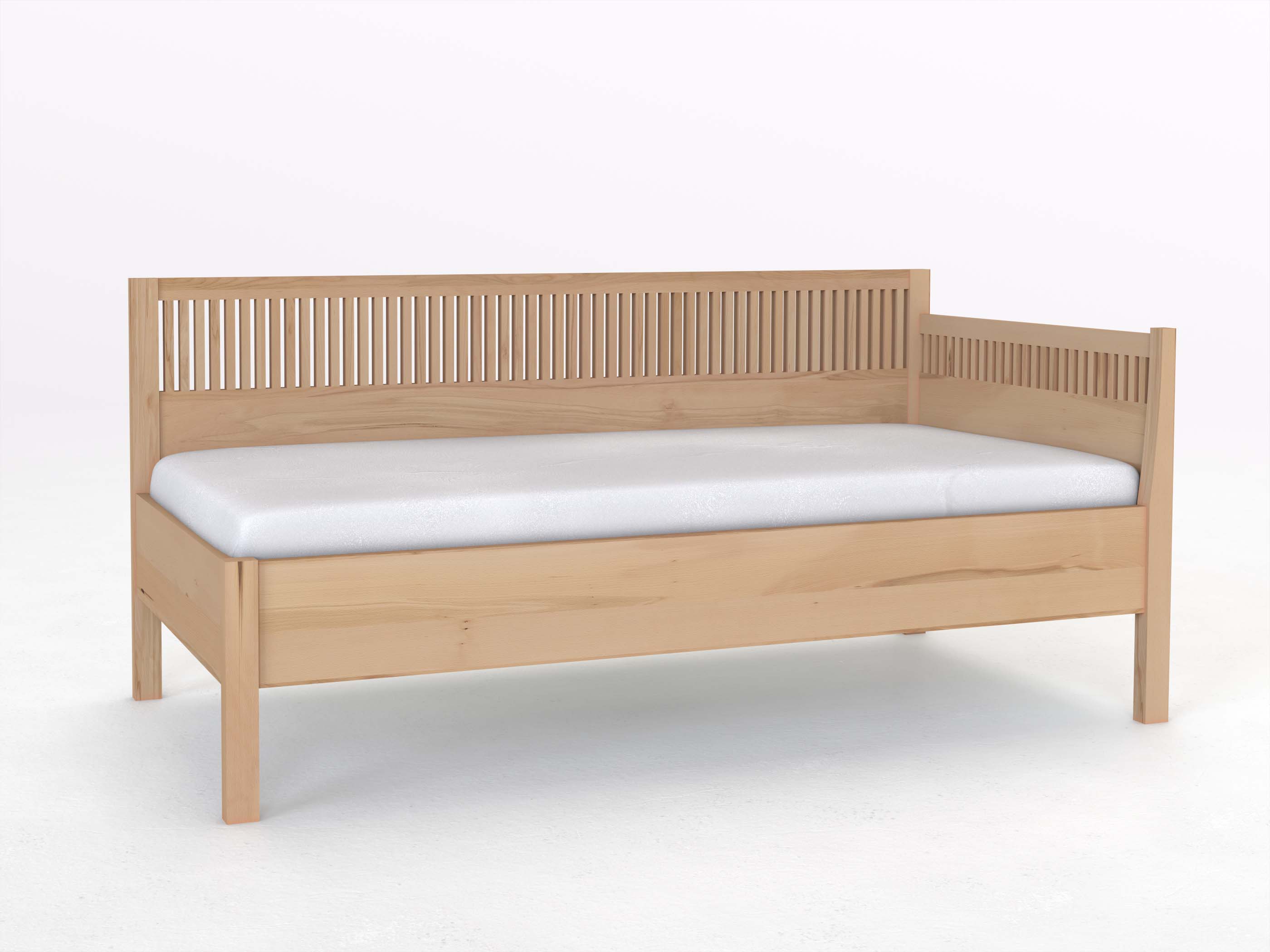 Sofabett „Julia“ aus Buche in den Maßen 90 x 200 cm - mit Armlehne rechts